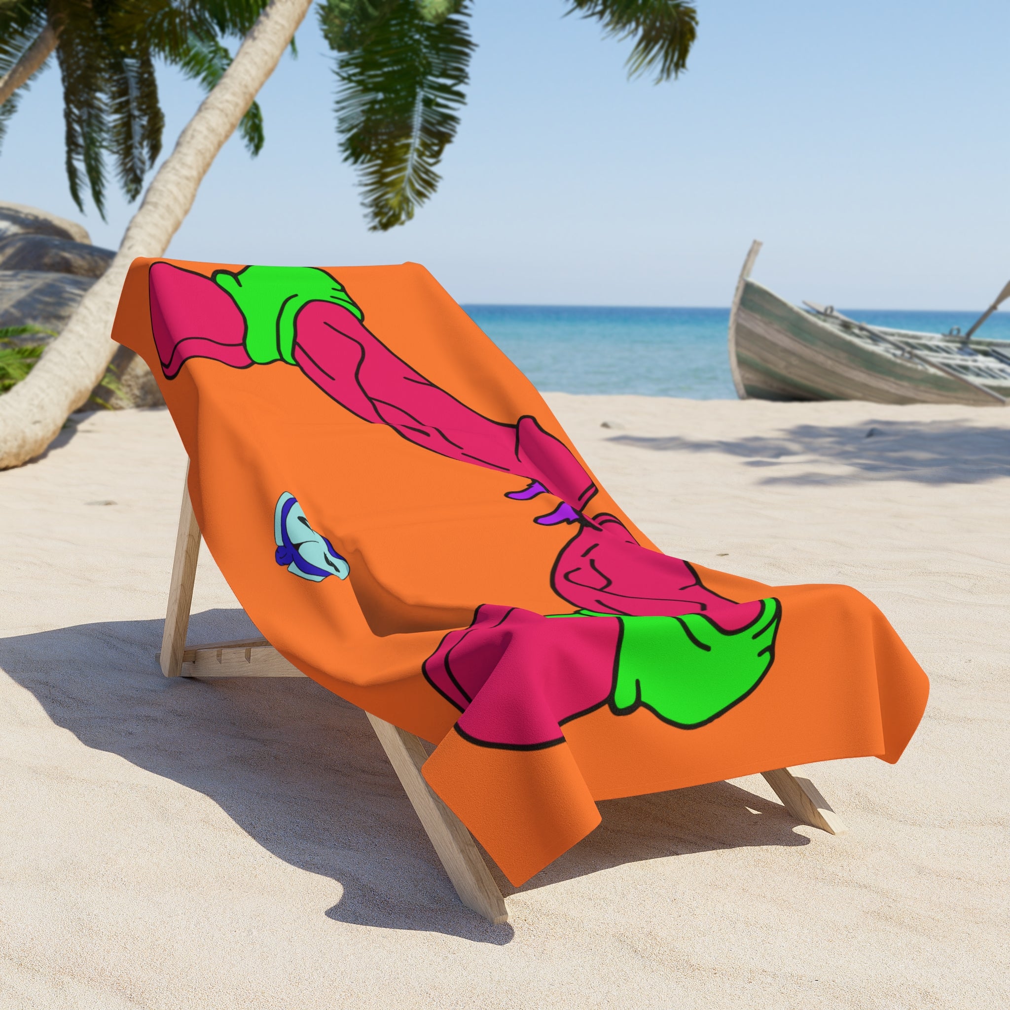 Beach Towel - Pop Art Cock and Ball Stretcher Double Dong