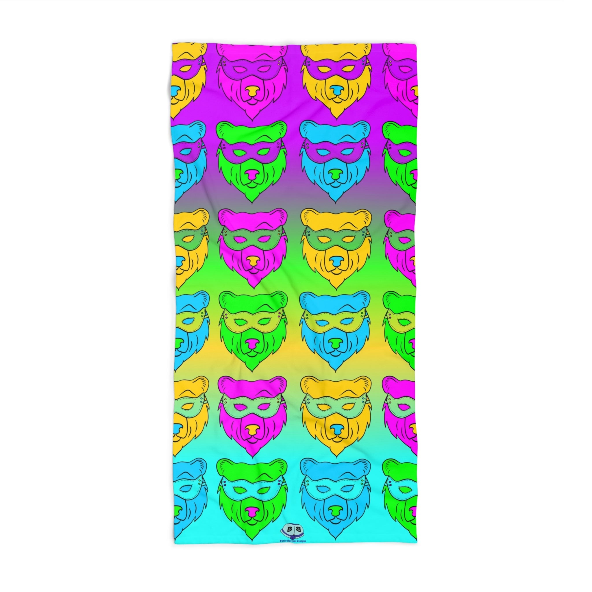 Beach Towel - Pop Art Masked Bears