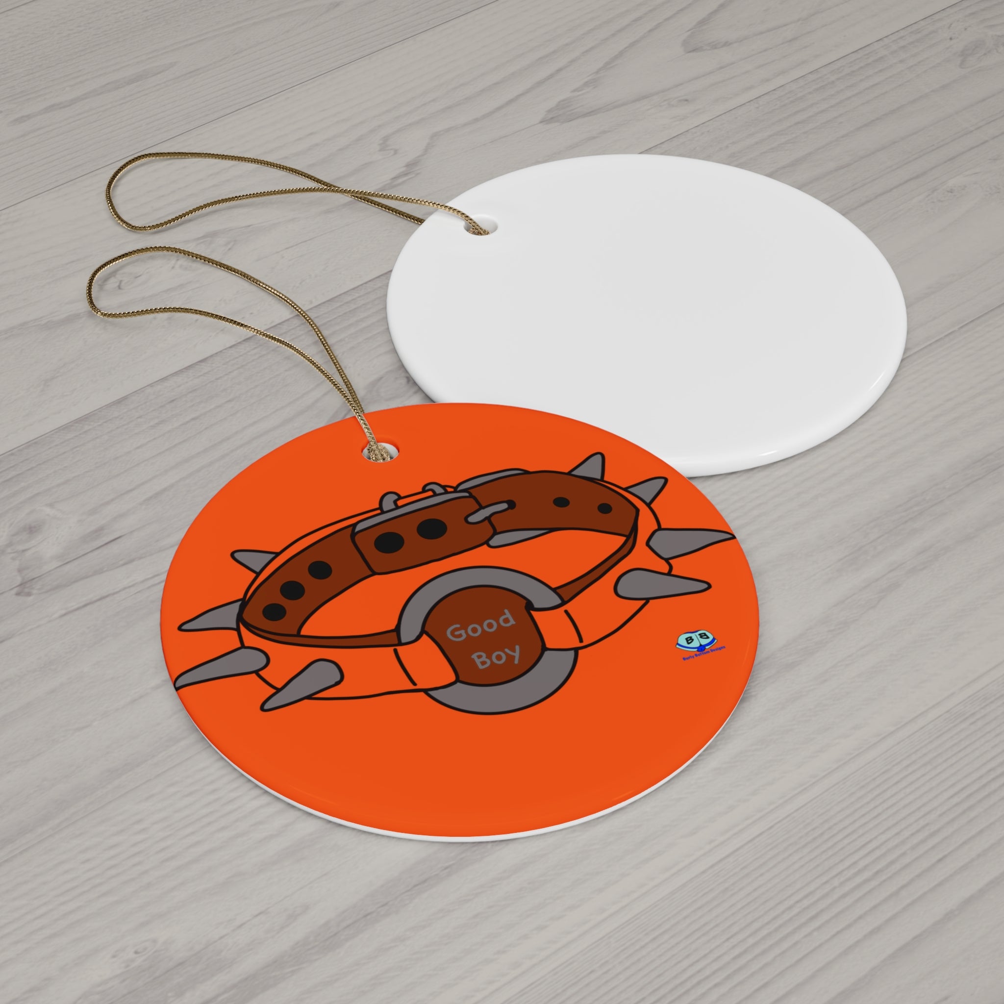 Ceramic Ornament - Spiked Collar (Orange)