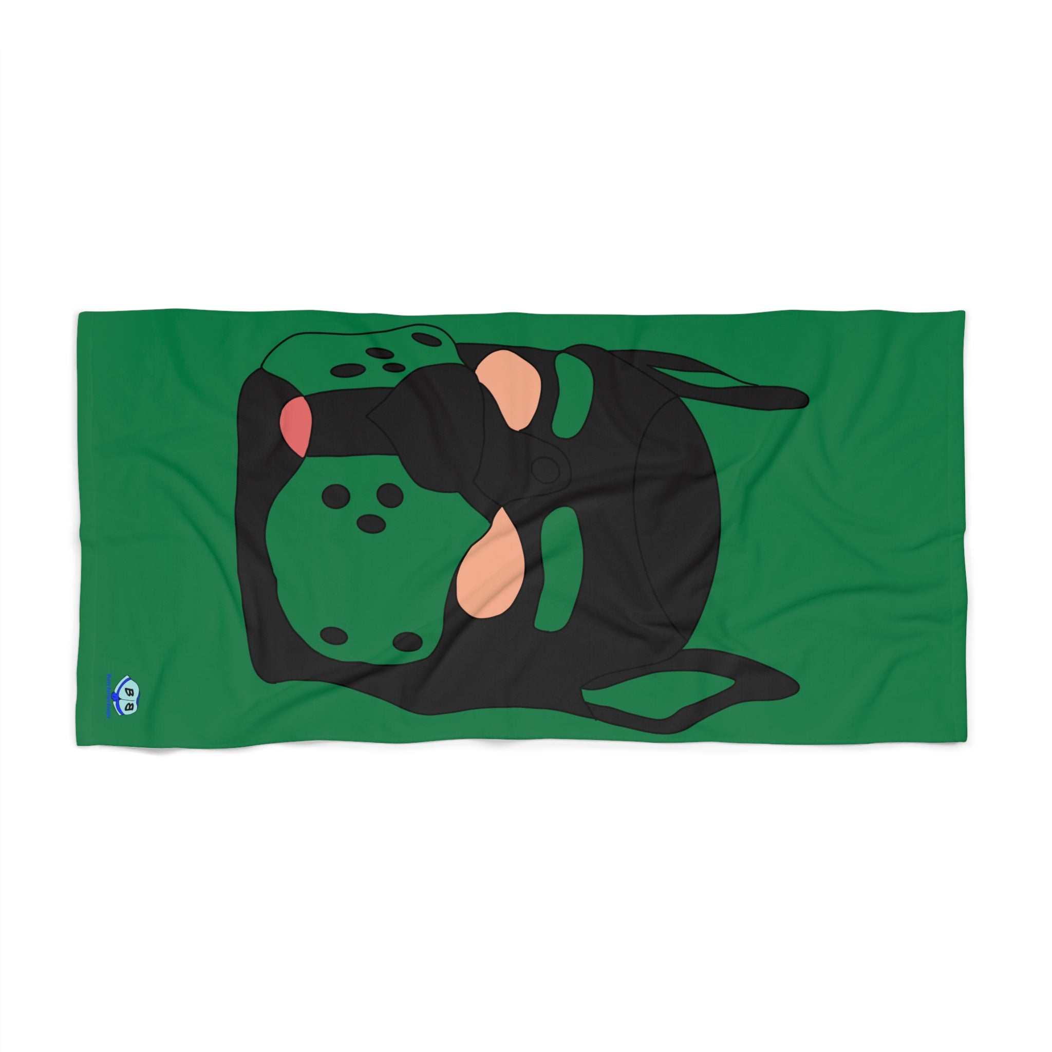 Beach Towel - Pup Mask (Green)