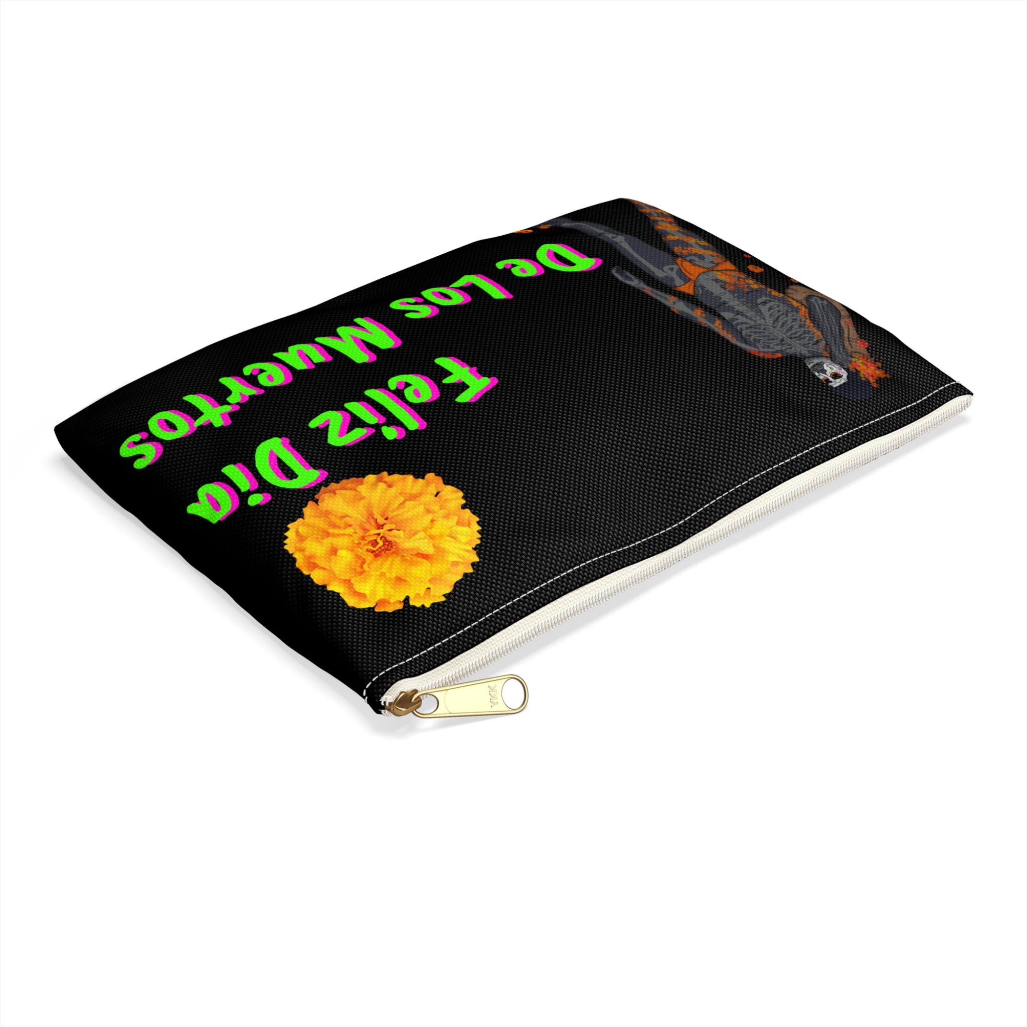 Zipper Gear Pouch - Marigold (Dia De Los Muertos)