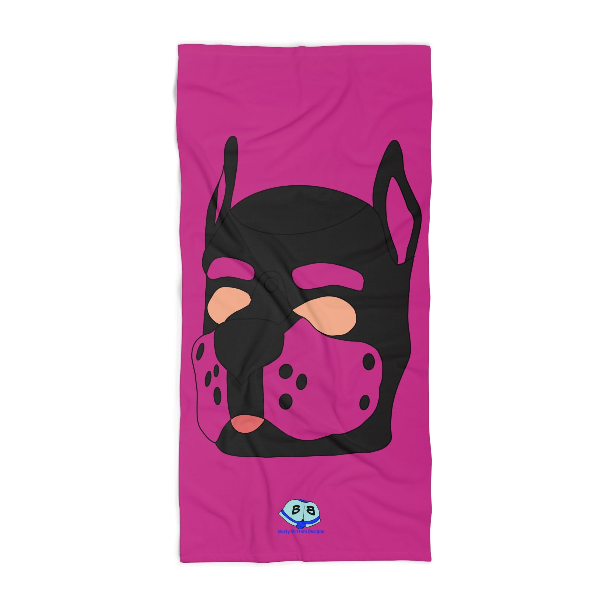 Beach Towel - Pup Mask (Pink)