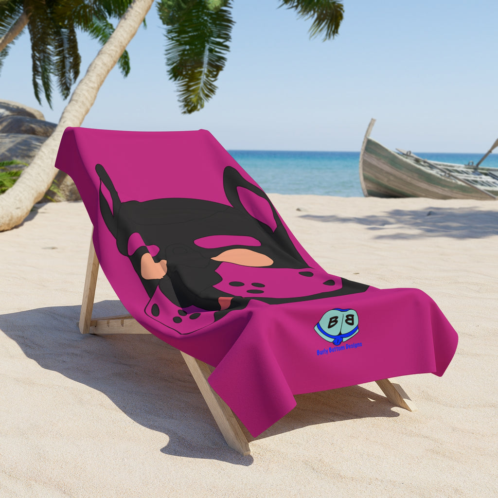 Beach Towel - Pup Mask (Pink)