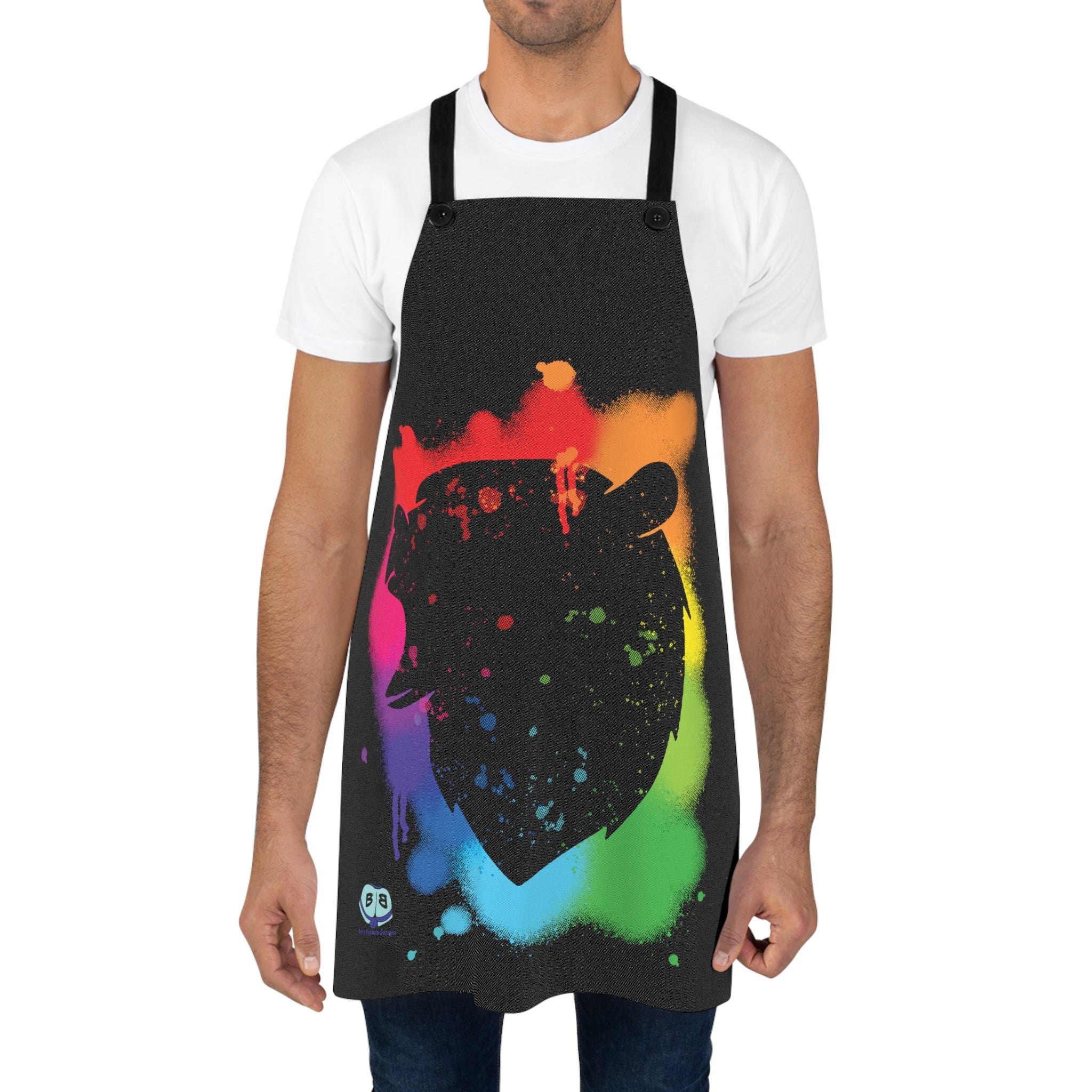 Apron - Bear Paint Rainbow
