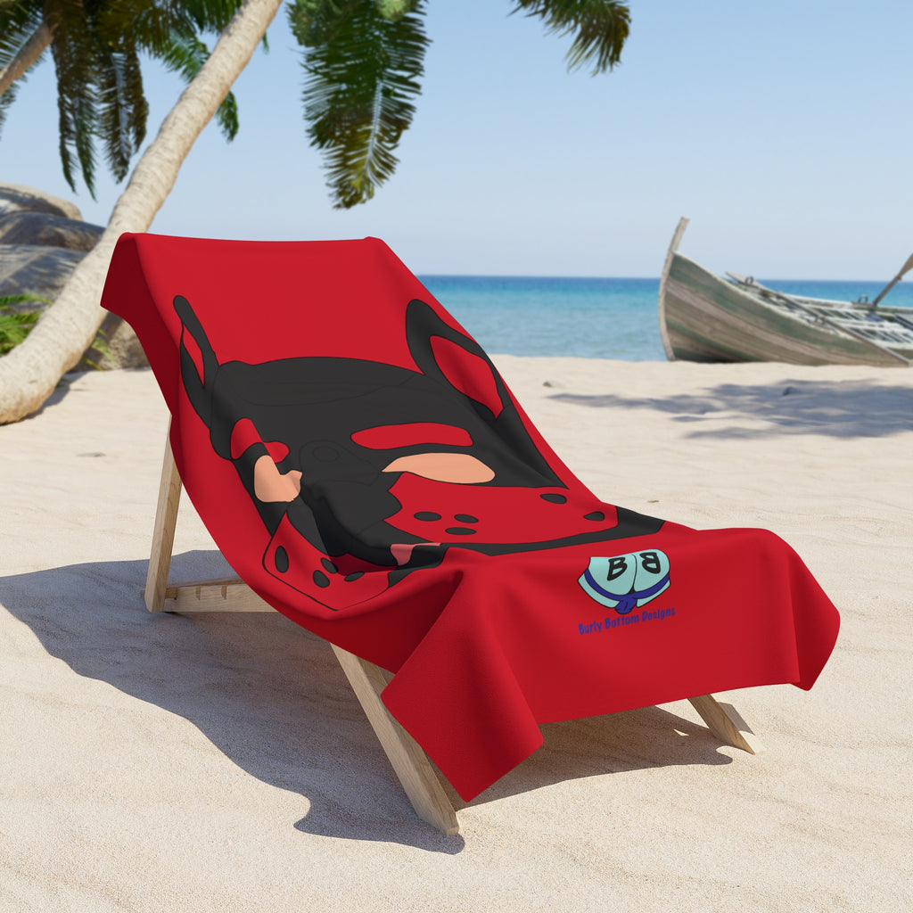 Beach Towel - Pup Mask (Red)