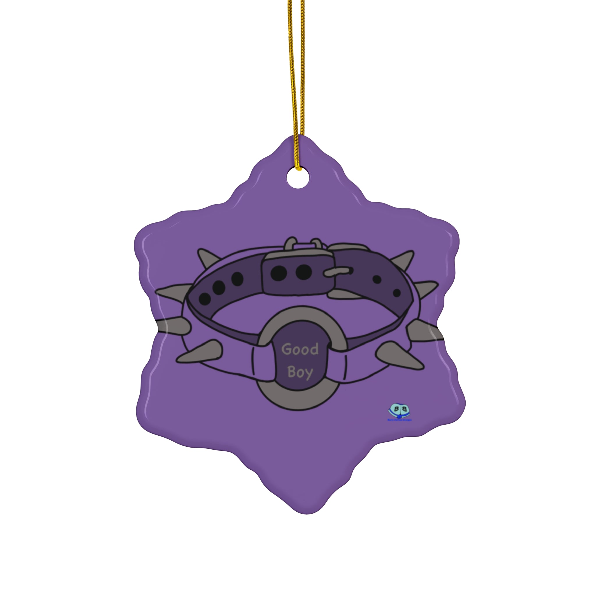 Ceramic Ornament - Spiked Collar (Purple)