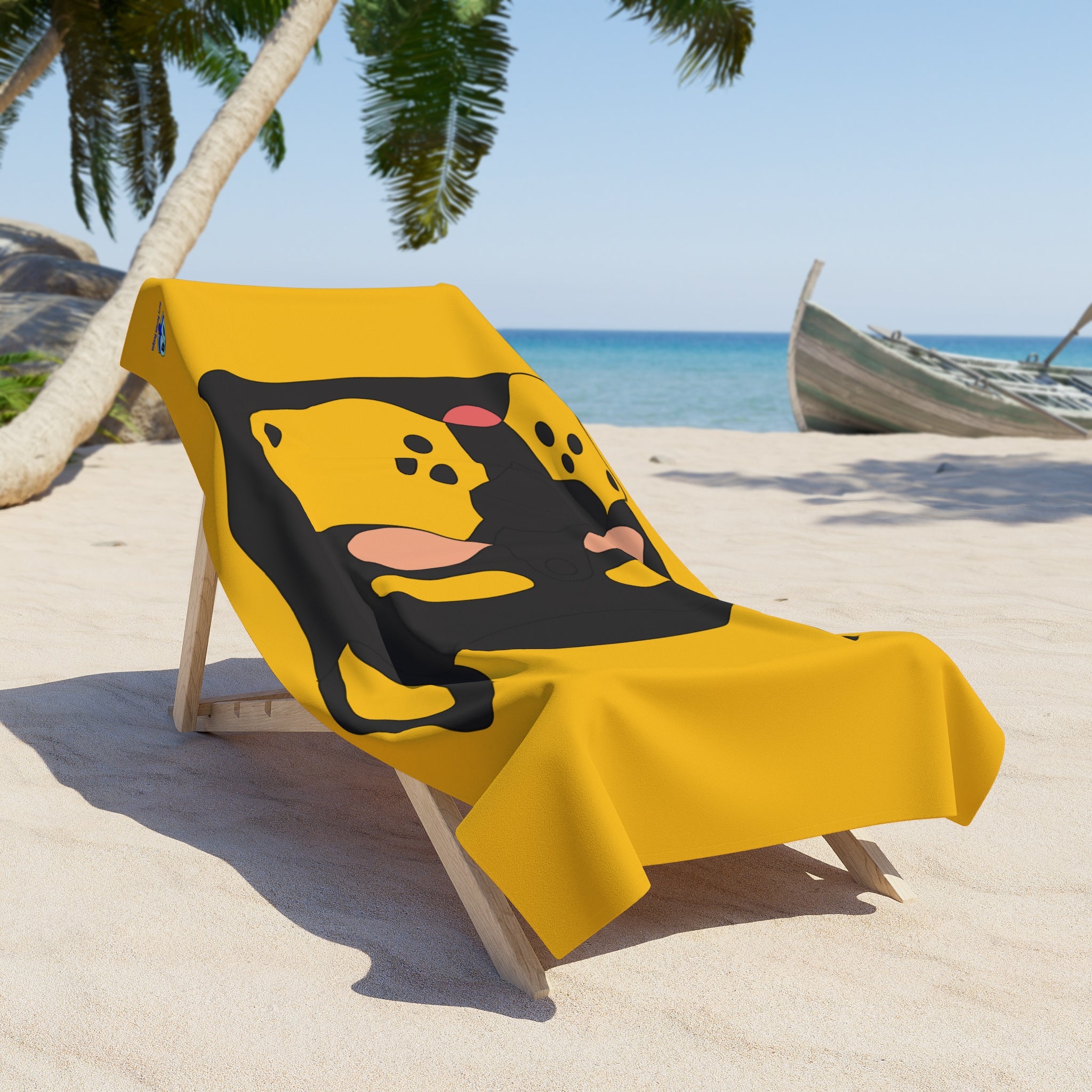 Beach Towel - Pup Mask (Yellow)