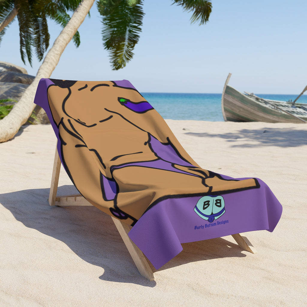 Beach Towel - Eggplant Tattoo.