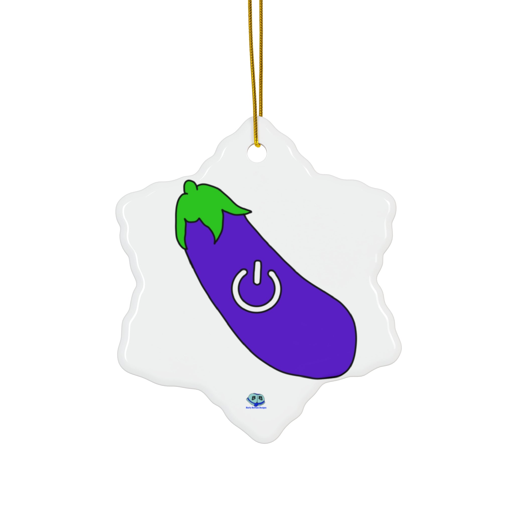 Ceramic Ornament - Power Top / Eggplant