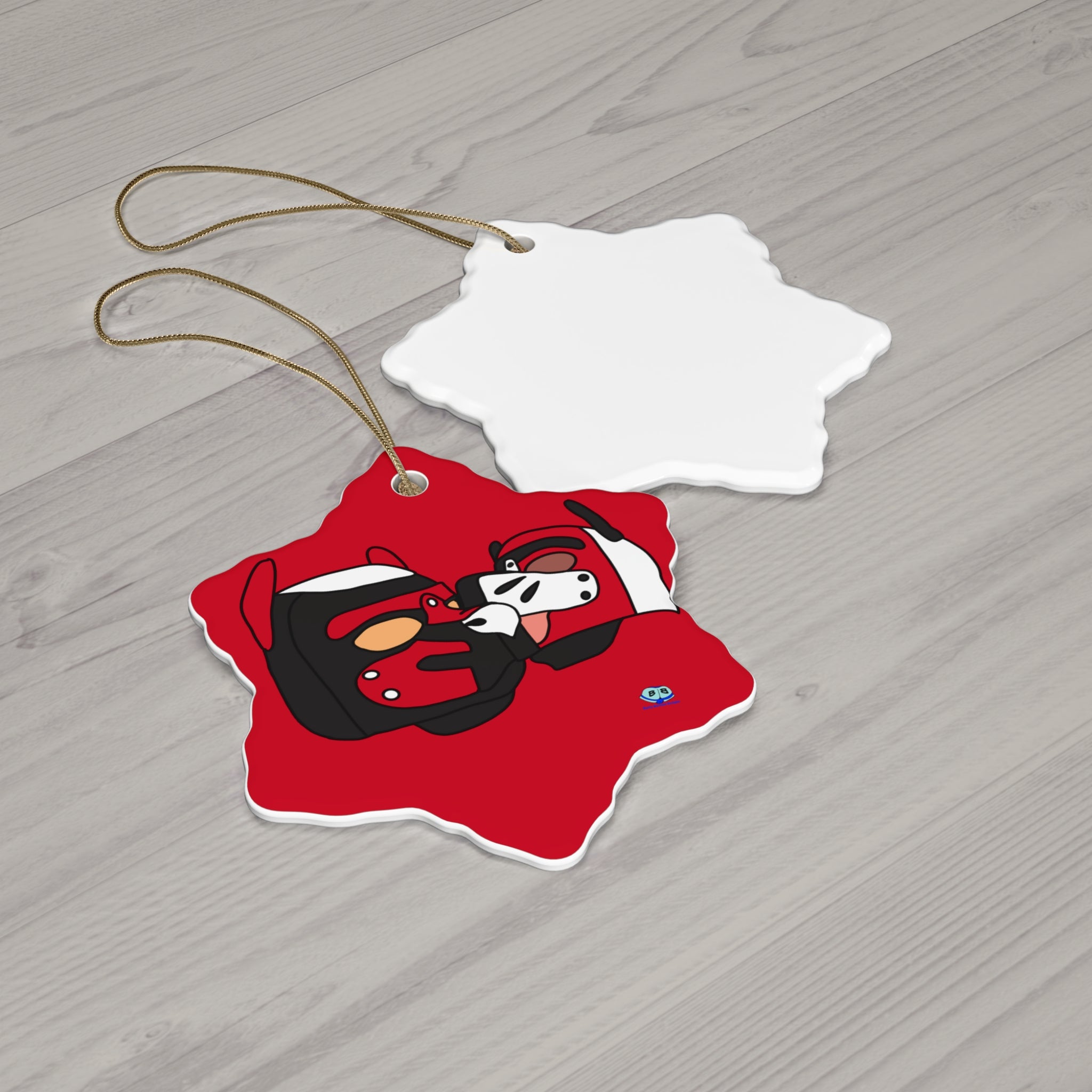 Ceramic Ornament - Lick -- Pup Mask