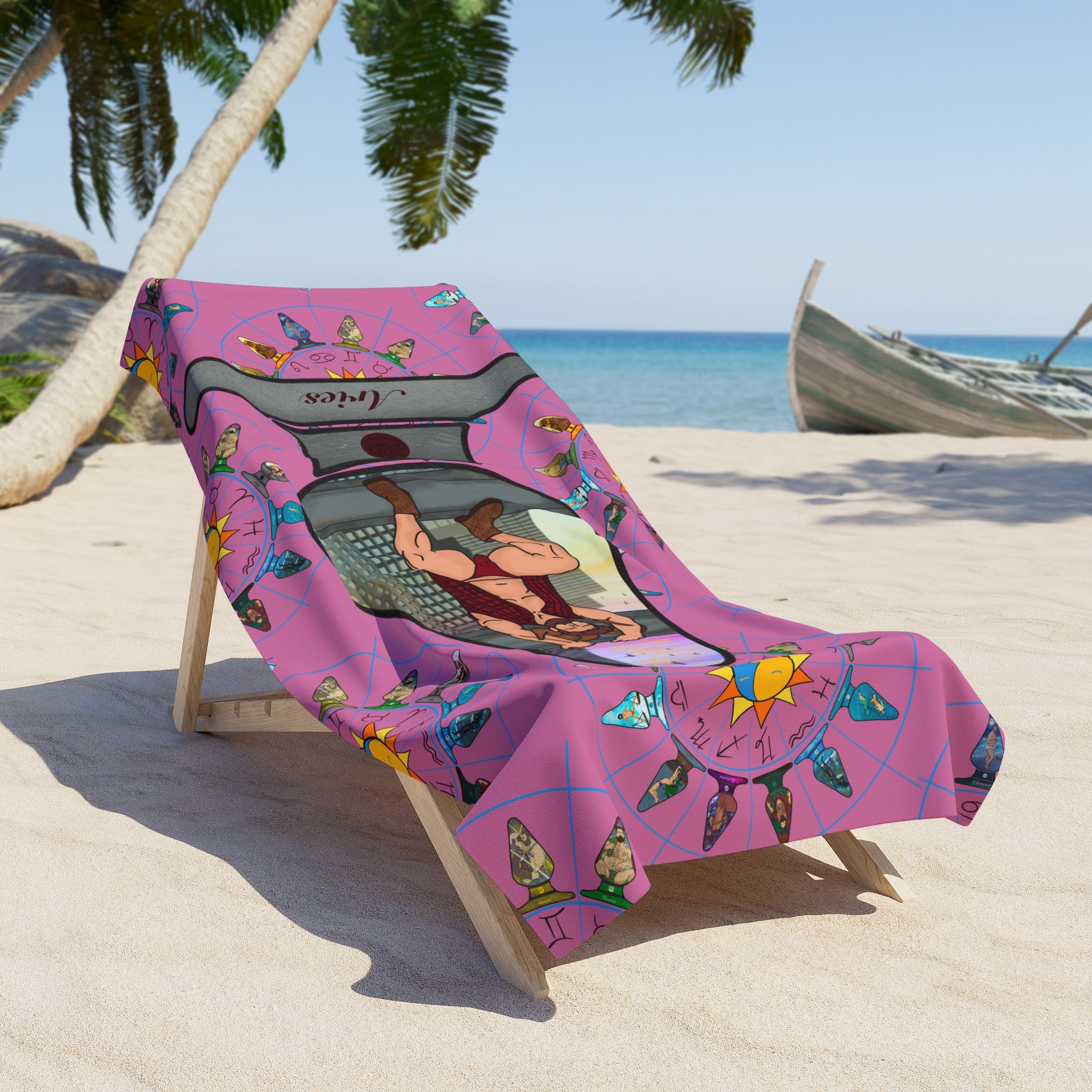 Beach Towel - Zodiac Butt Plug: Aries