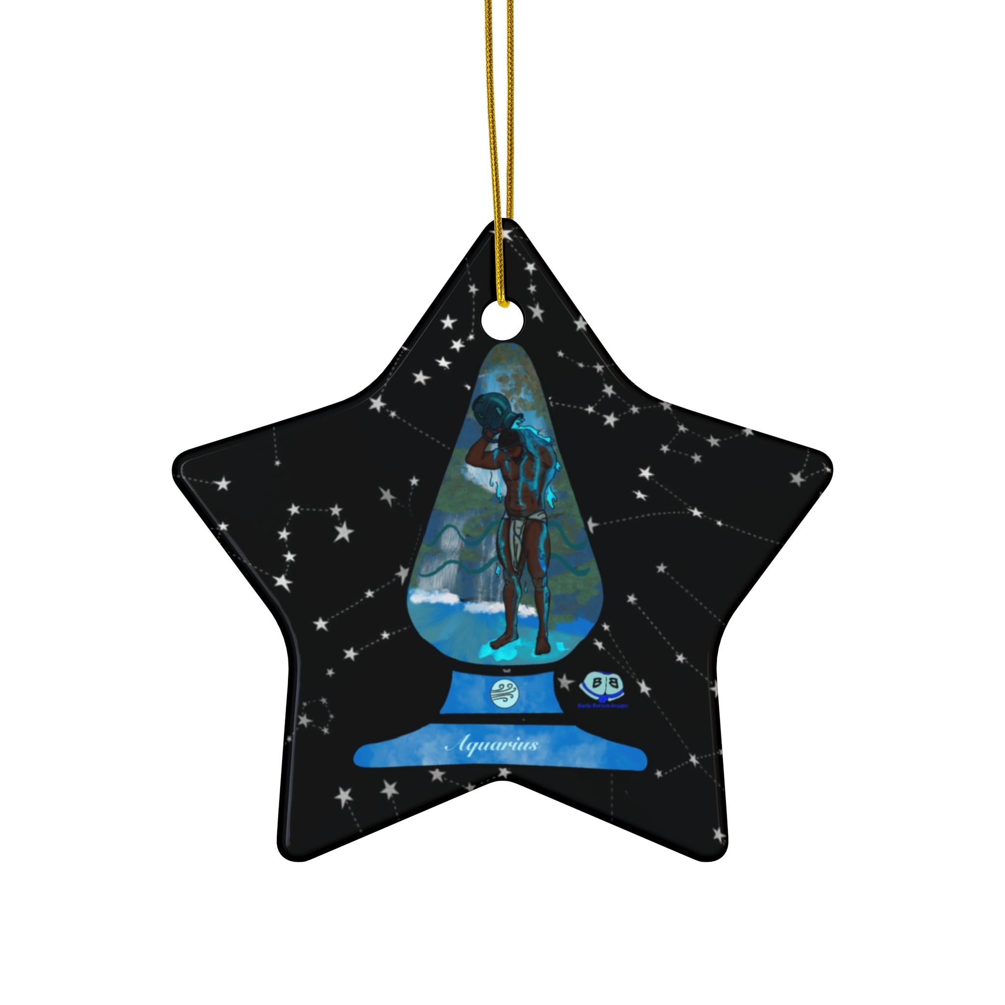 Ceramic Ornament - Zodiac Butt Plug: Aquarius