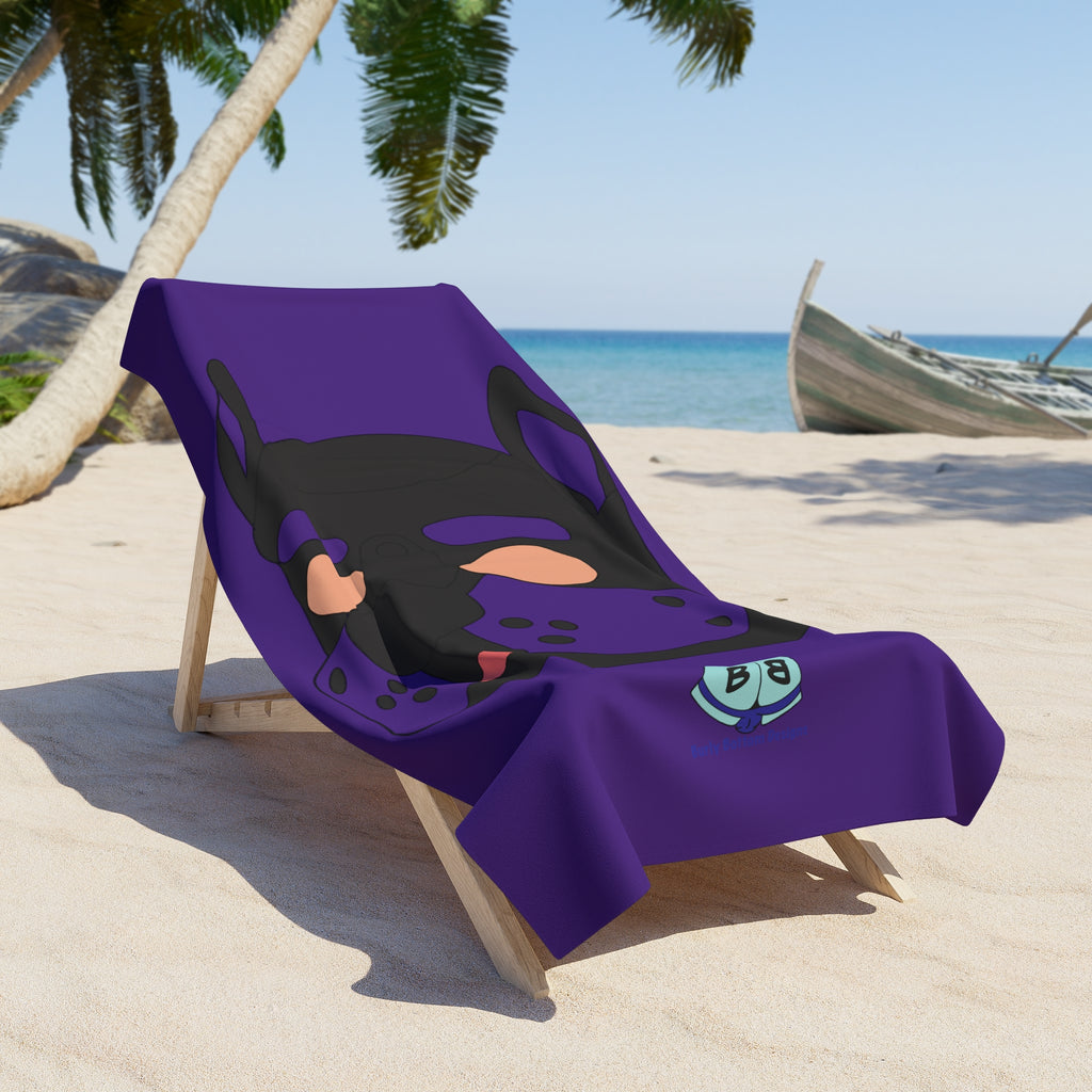 Beach Towel - Pup Mask (Purple)