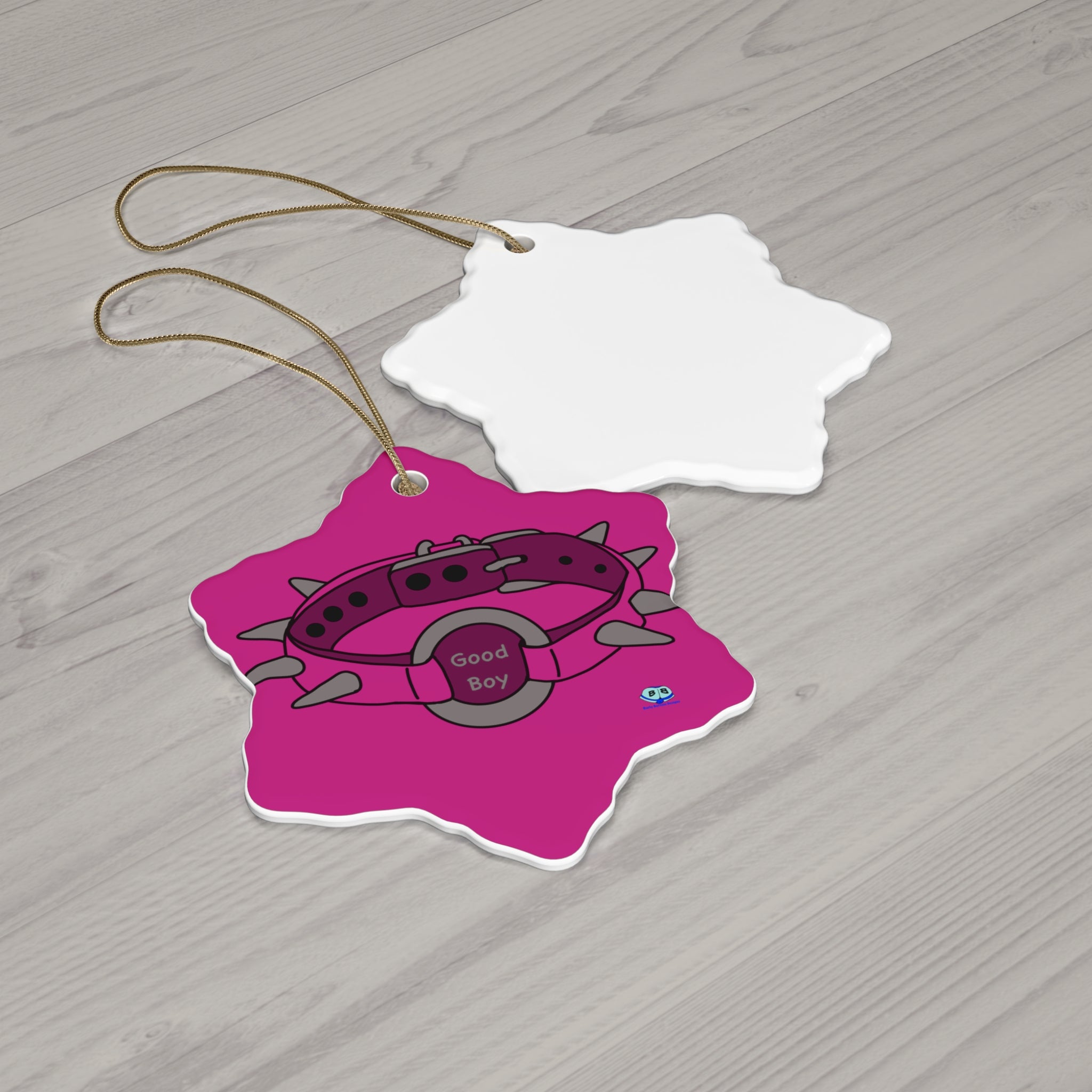 Ceramic Ornament - Spiked Collar (Pink)