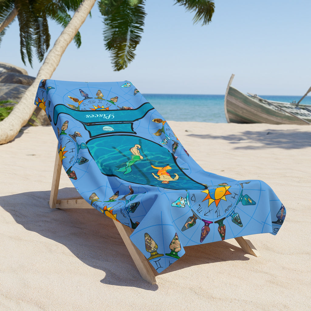 Beach Towel - Zodiac Butt Plug: Pisces
