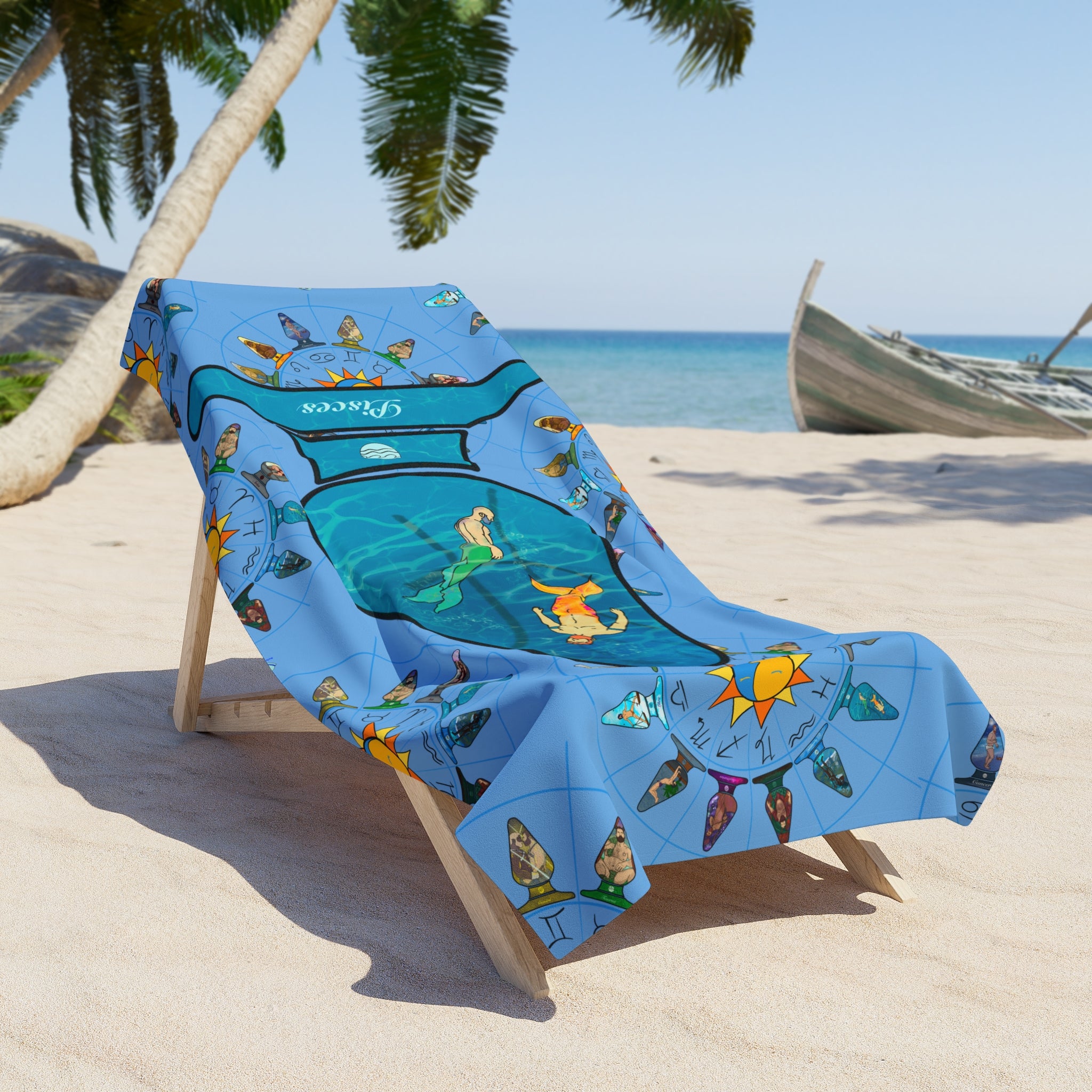 Beach Towel - Zodiac Butt Plug: Pisces