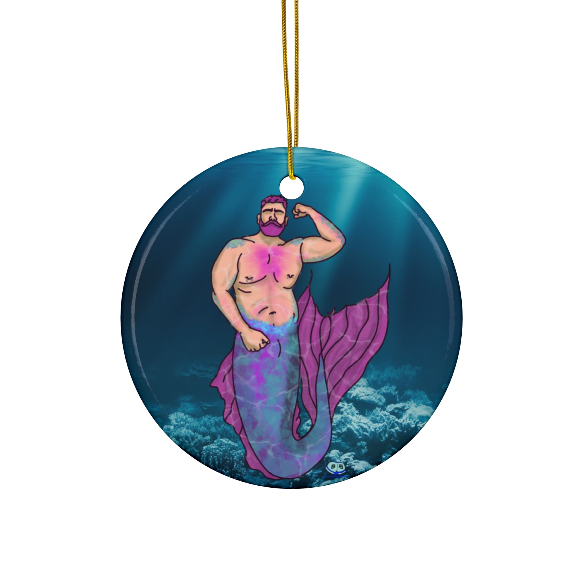 Ceramic Ornament - MerCub Pink Merman