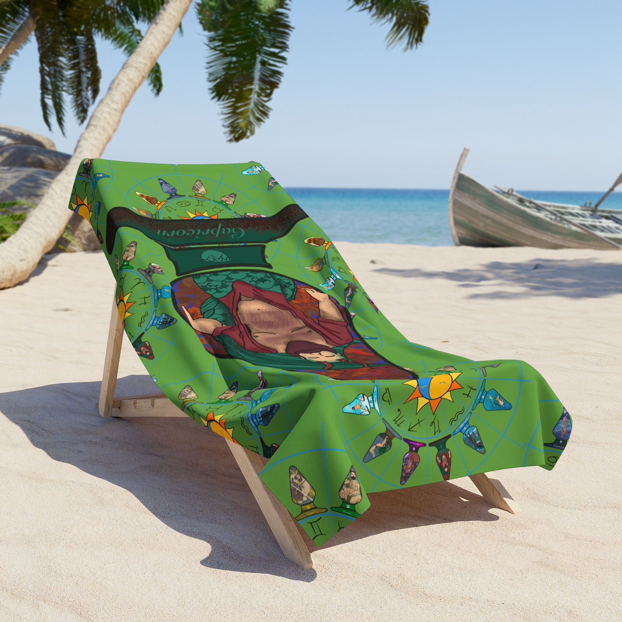 Beach Towel - Zodiac Butt Plug: Capricorn Burly Bottom Designs Beach Towel - Zodiac Butt Plug: Capricorn Burly Bottom Designs