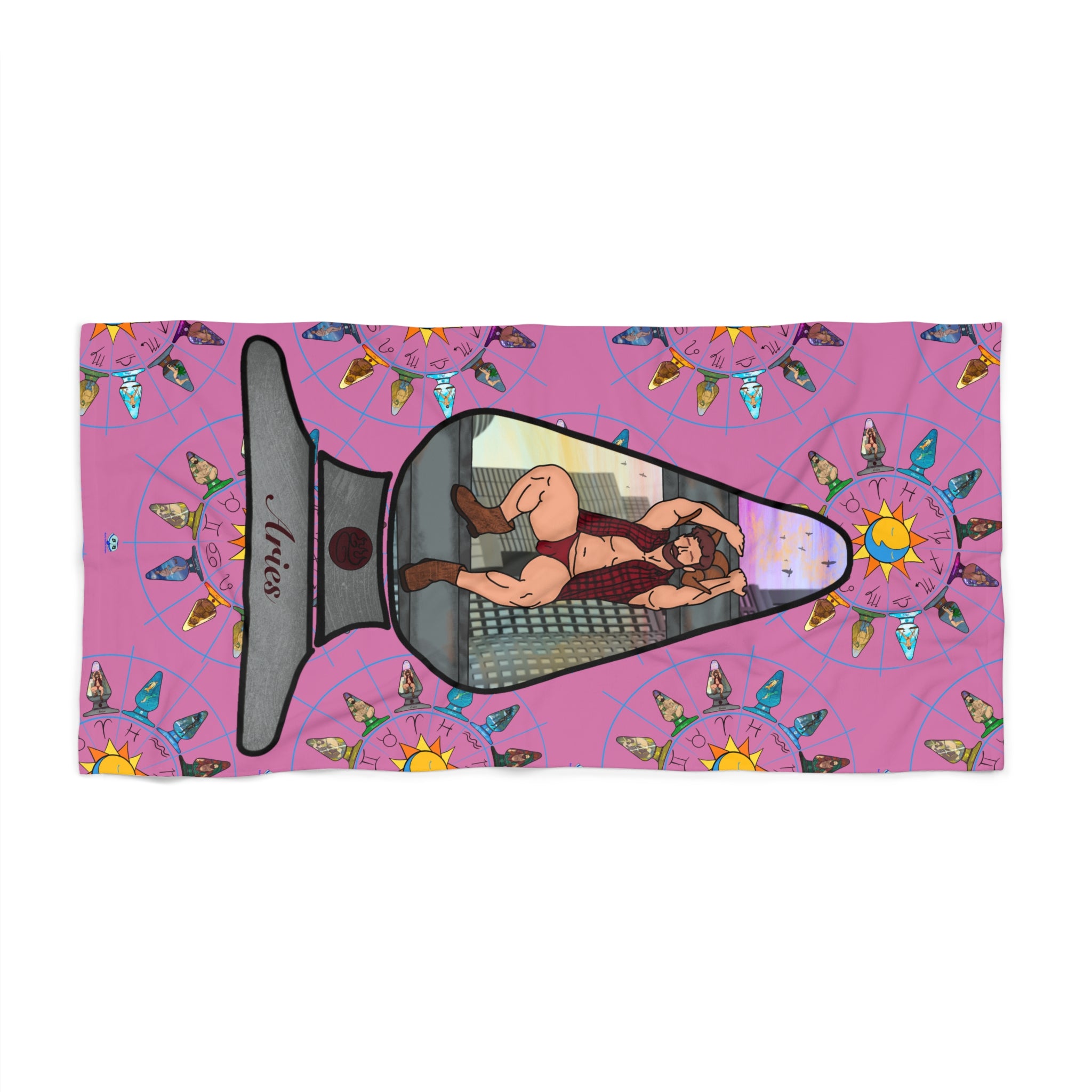 Beach Towel - Zodiac Butt Plug: Aries