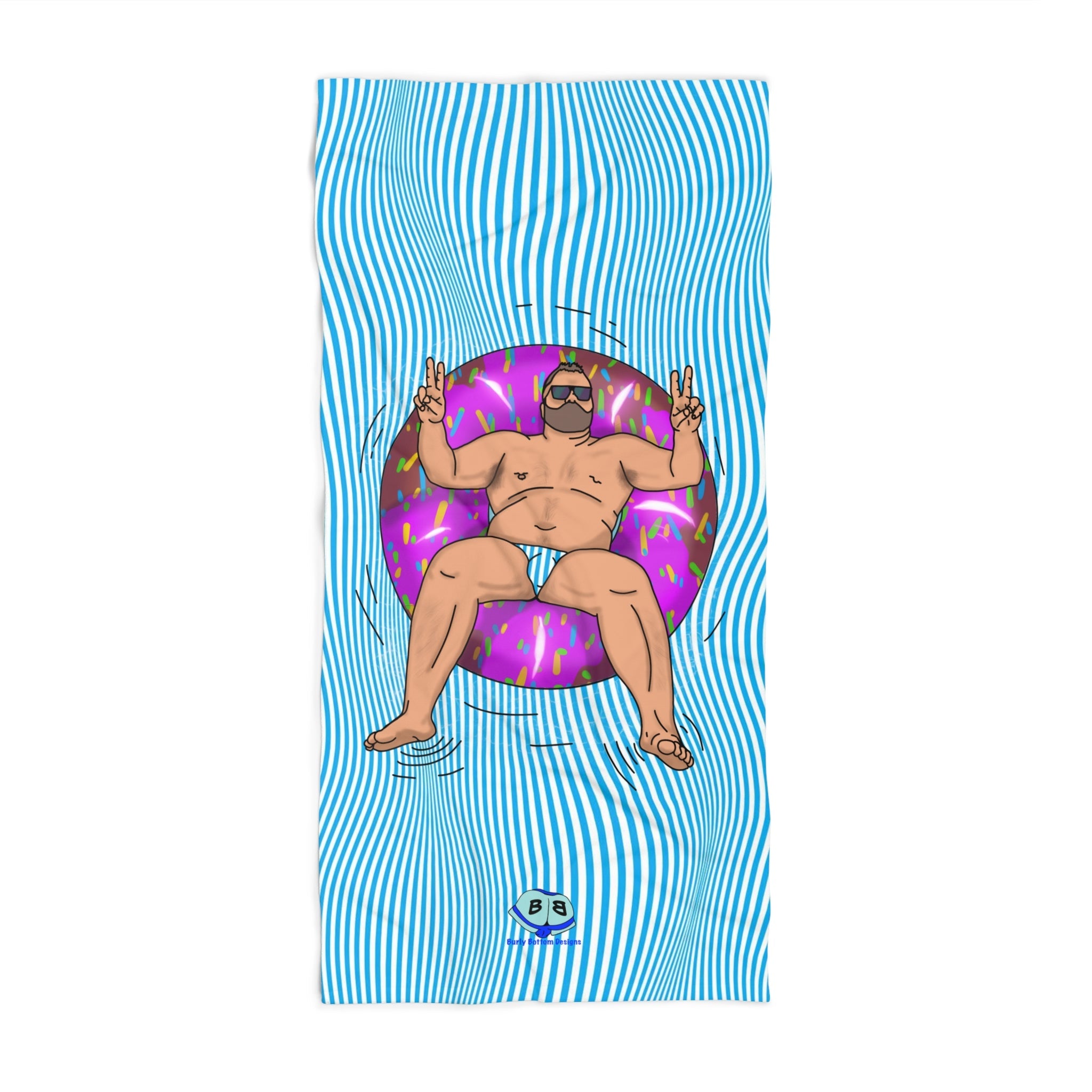 Beach Towel - Peace, Love, and Doughnuts