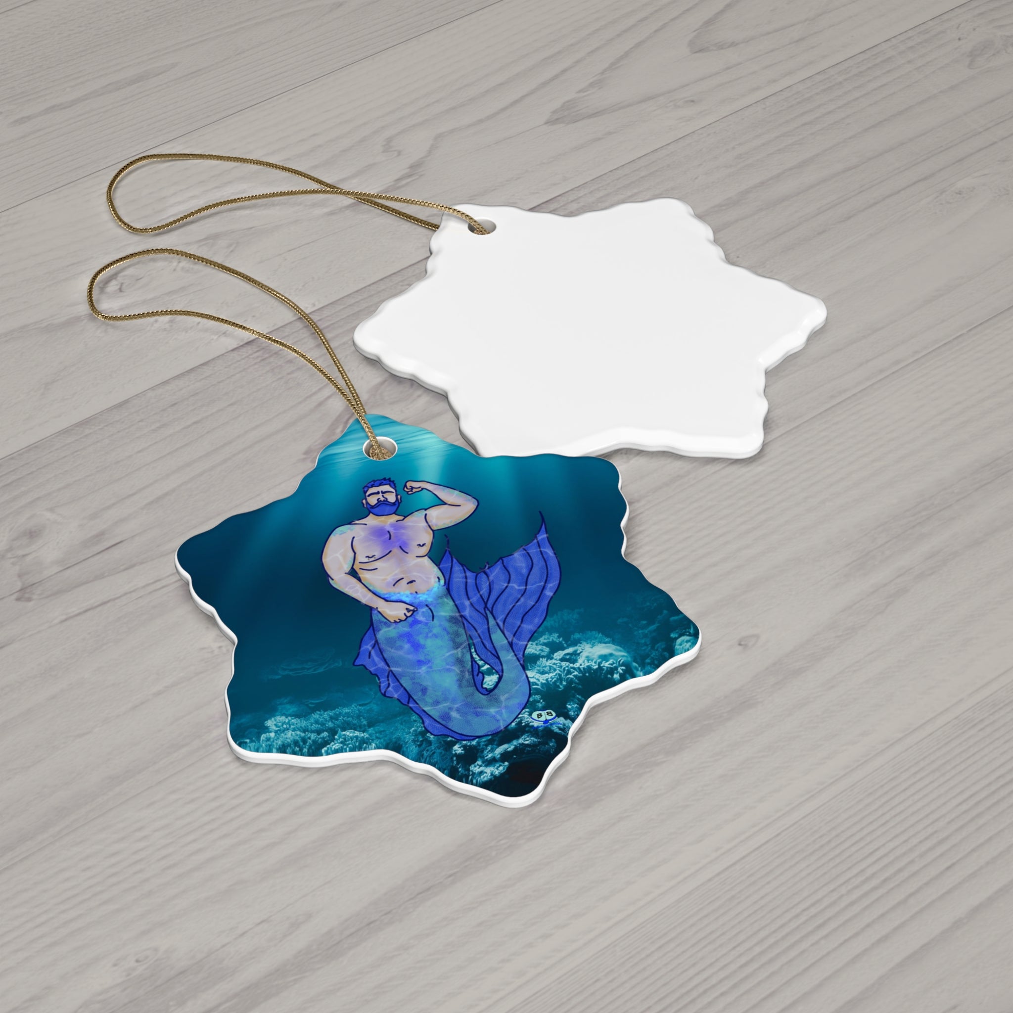 Ceramic Ornament - MerCub Blue Merman