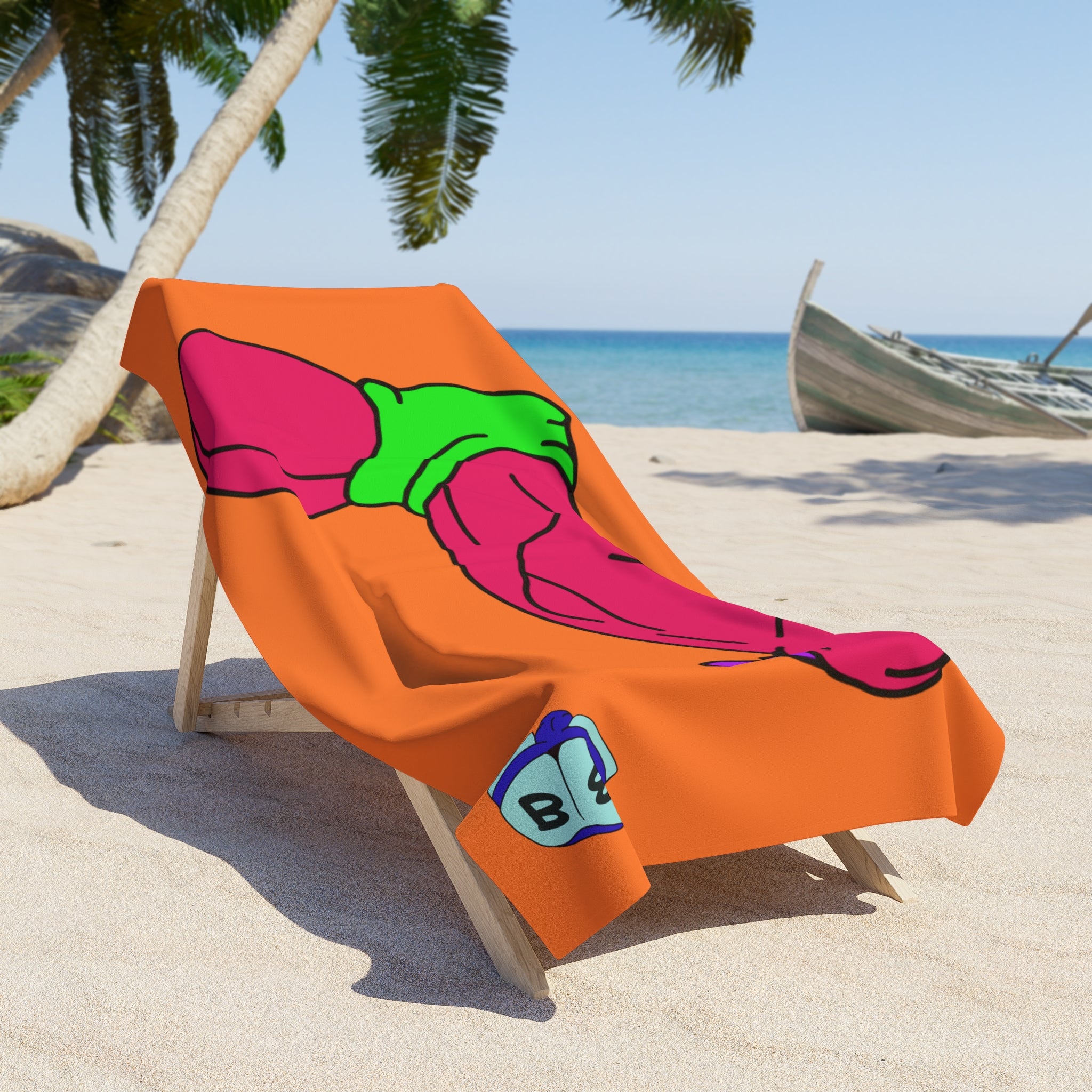 Beach Towel - Pop Art Cock and Ball Stretcher