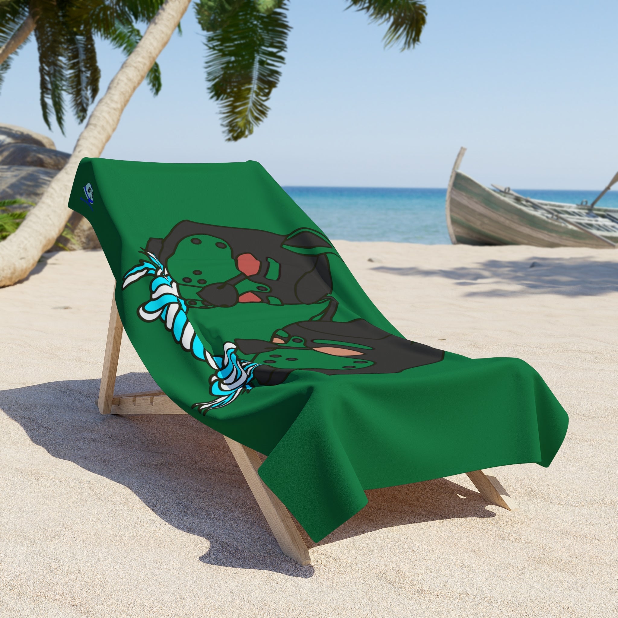 Beach Towel - Tug of War (Green)