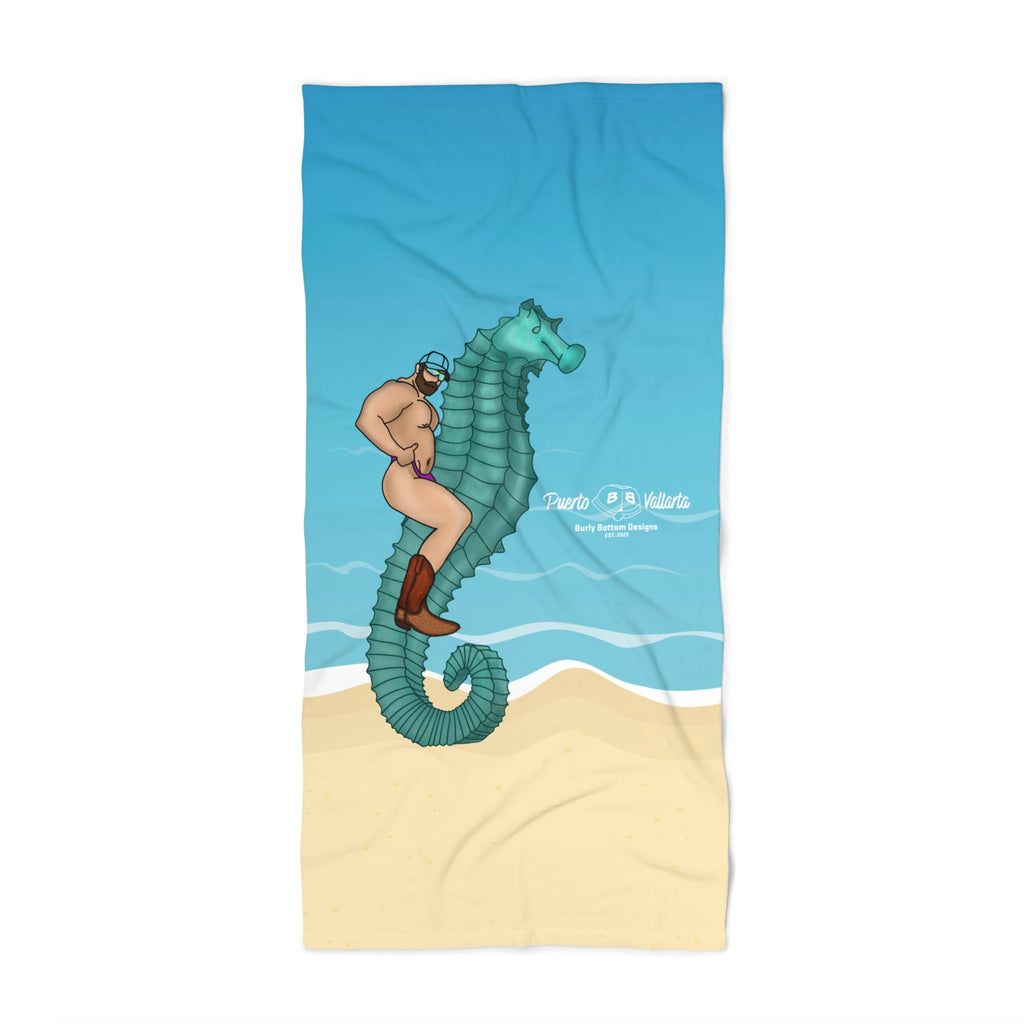 Beach Towel - El Hombre Sobre El Caballito De Mar