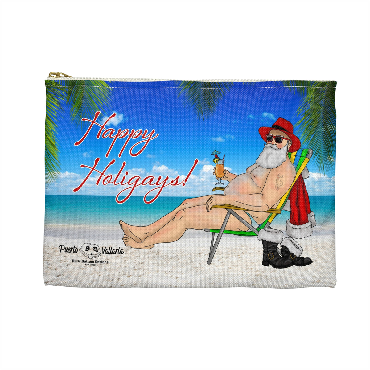 Zipper Gear Pouch - Ho Ho Holiday