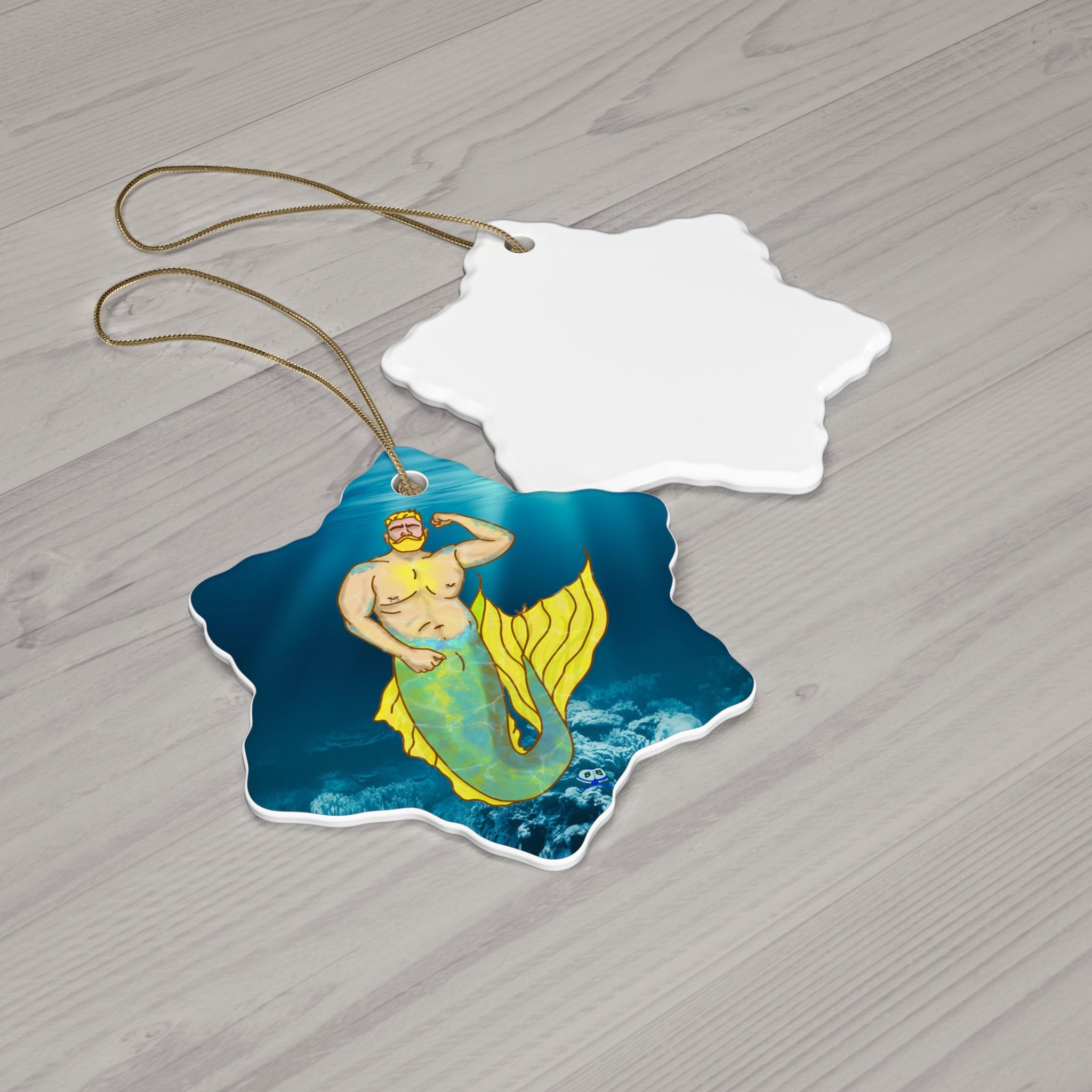 Ceramic Ornament - MerCub Yellow Merman