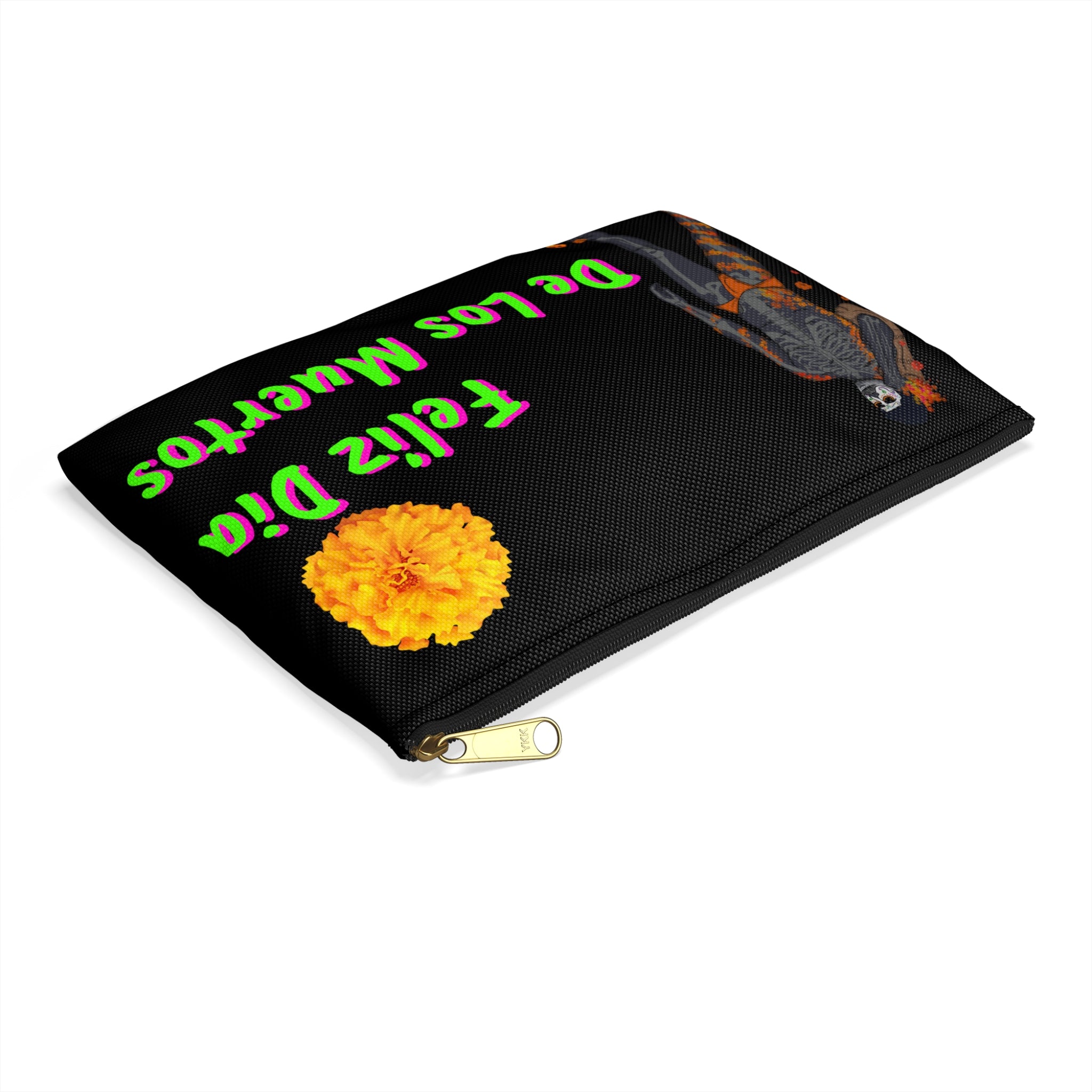Zipper Gear Pouch - Marigold (Dia De Los Muertos)