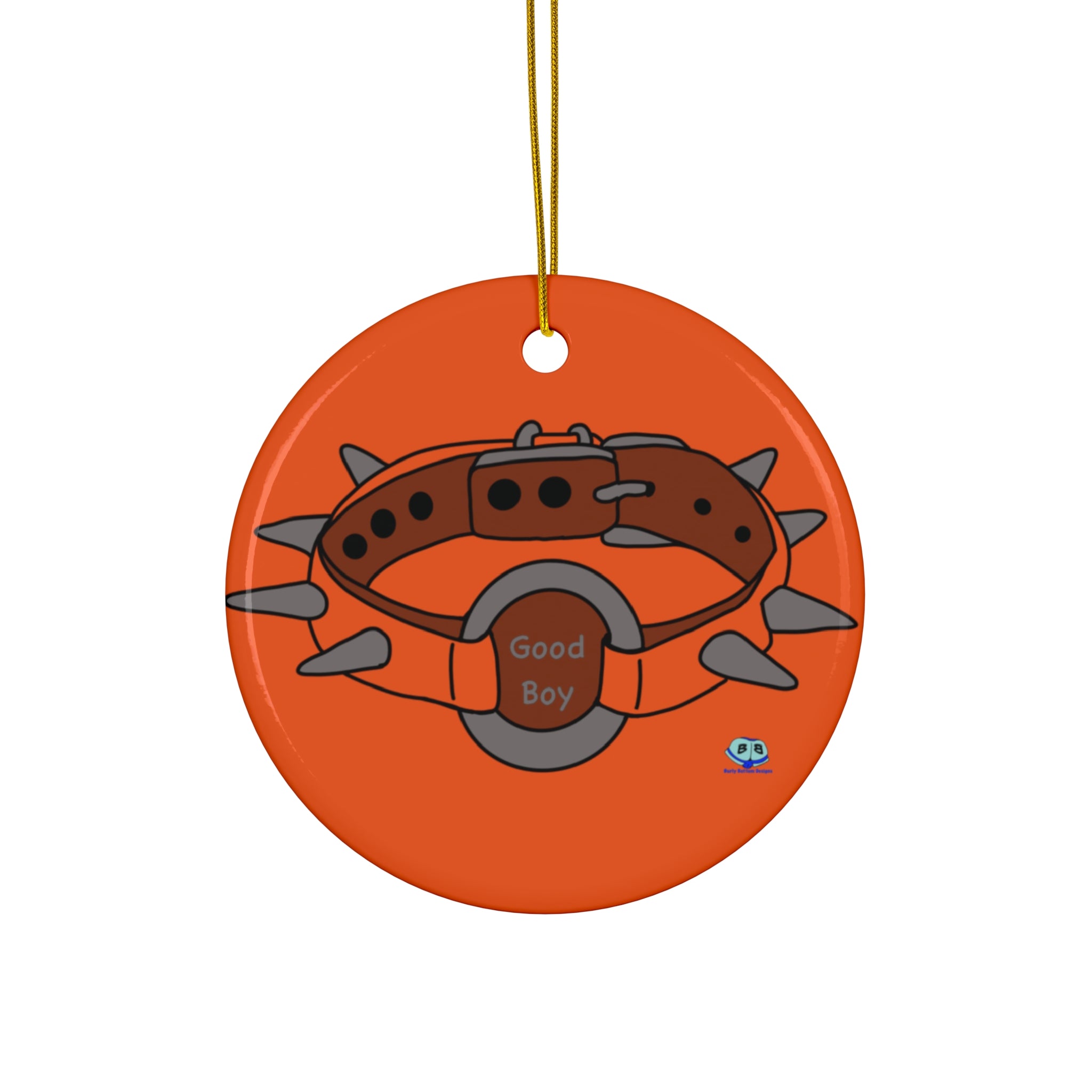 Ceramic Ornament - Spiked Collar (Orange)