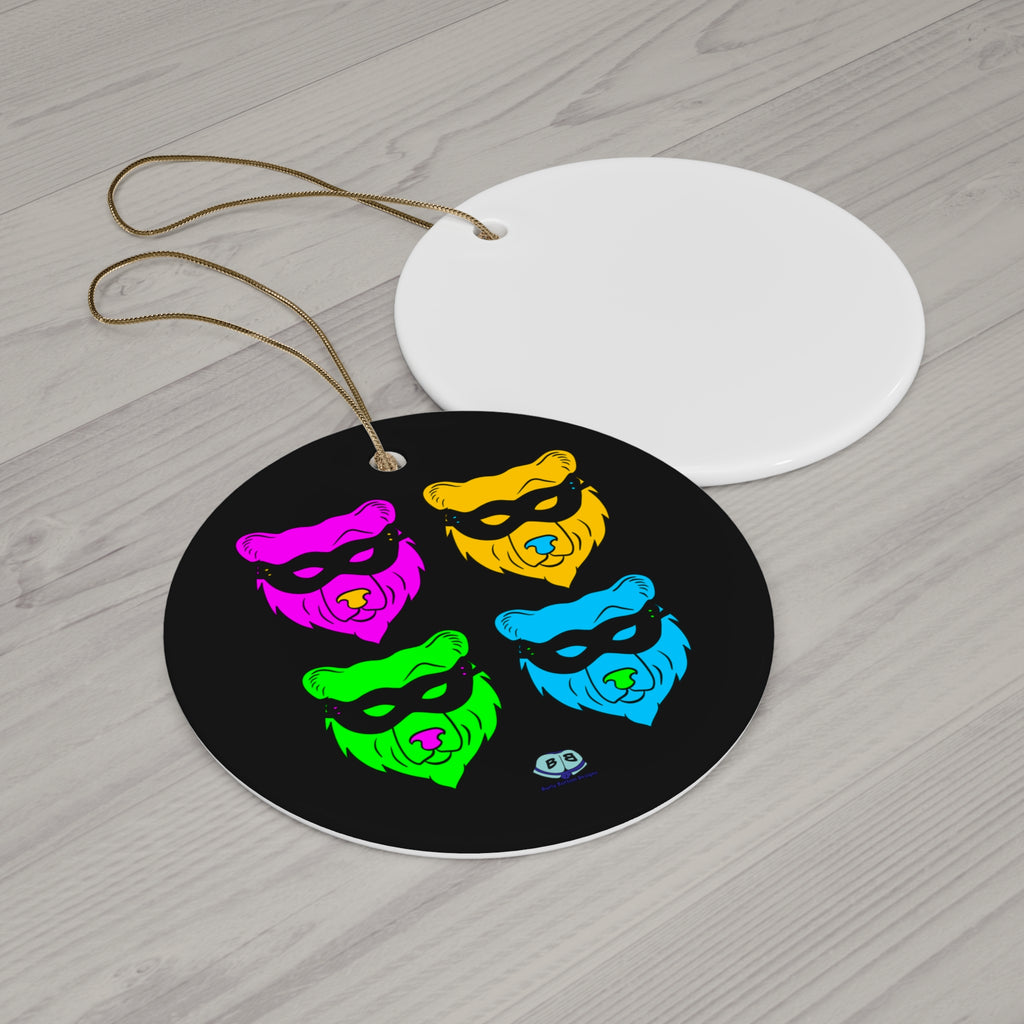 Ceramic Ornament - Pop Art Masked Bears