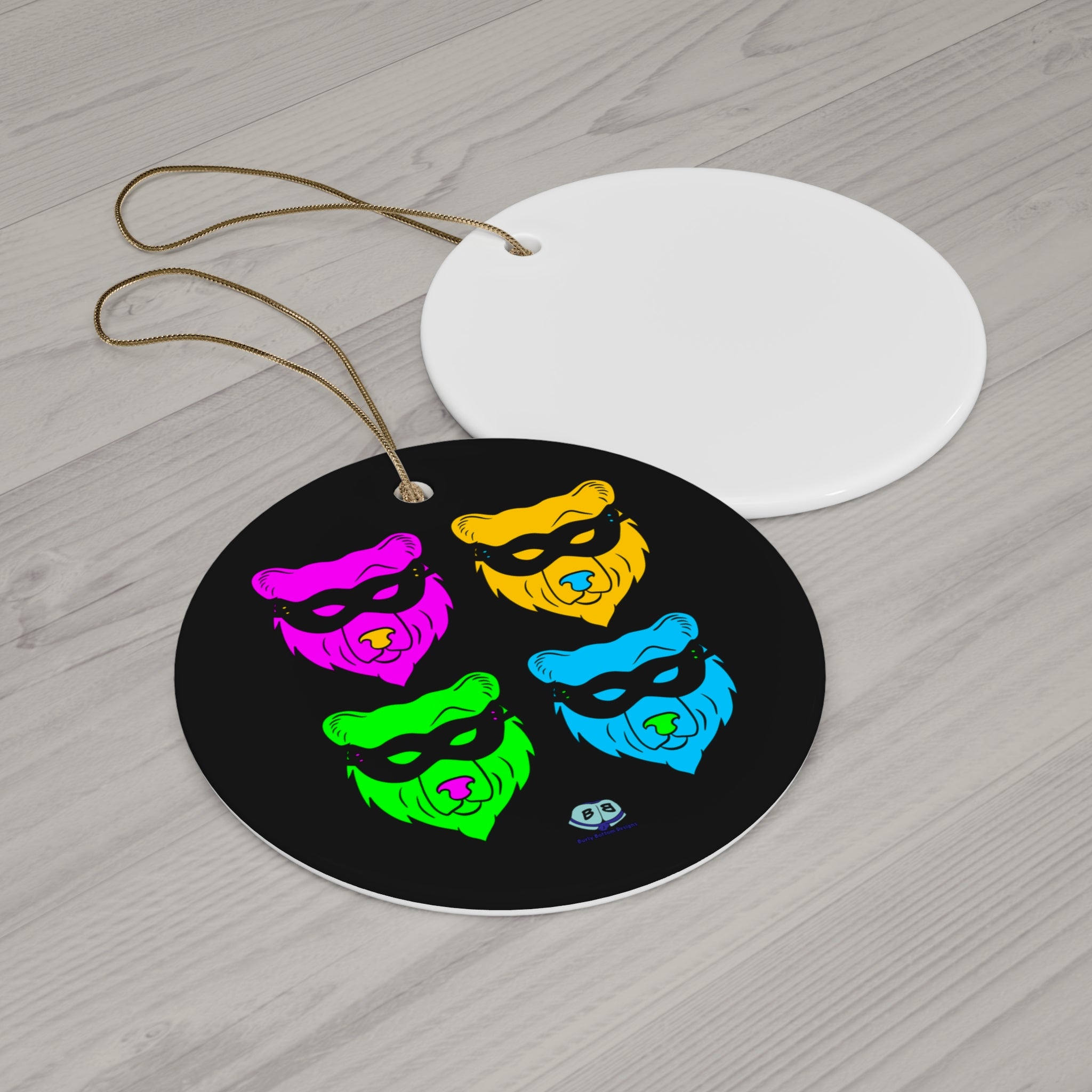 Ceramic Ornament - Pop Art Masked Bears