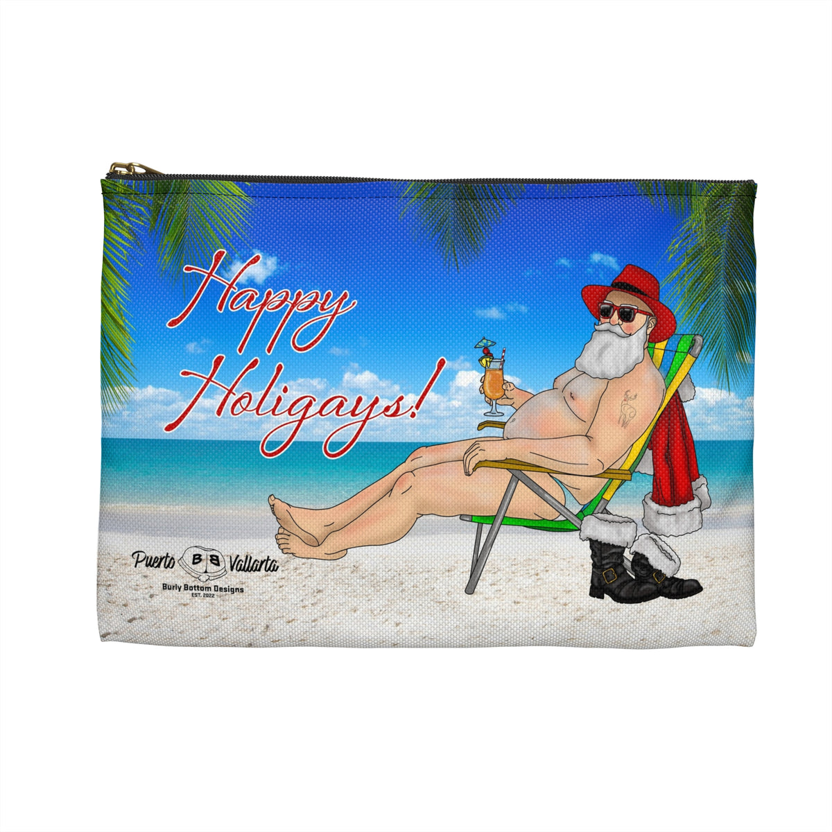 Zipper Gear Pouch - Ho Ho Holiday