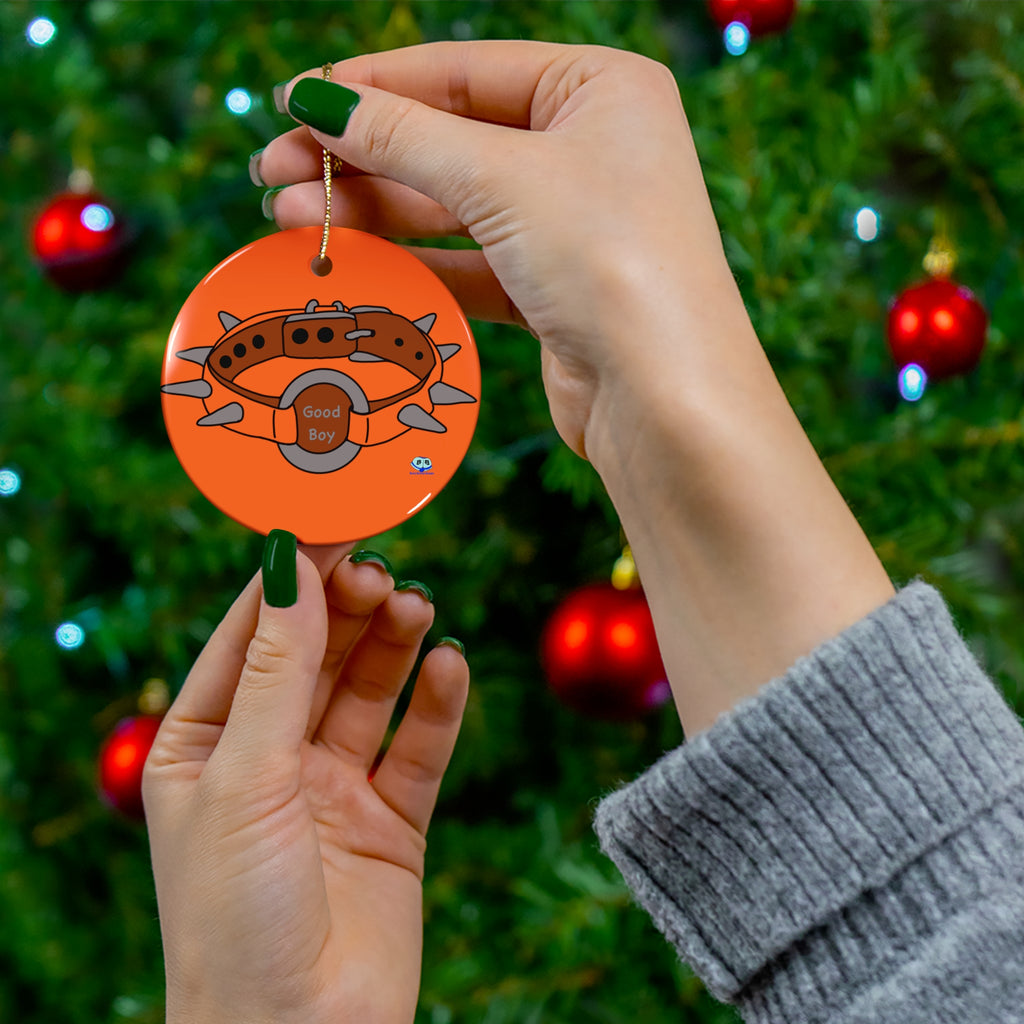 Ceramic Ornament - Spiked Collar (Orange)