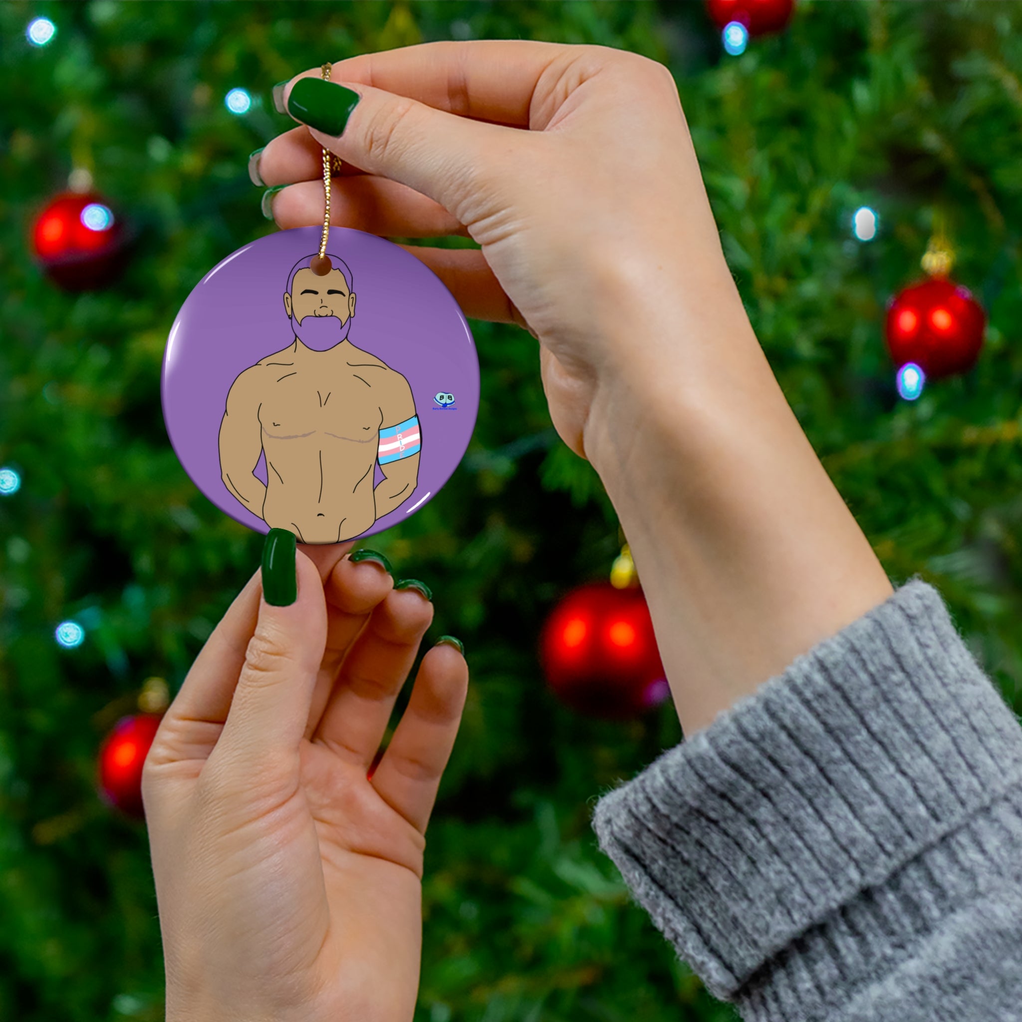 Ceramic Ornament - Trans Pride
