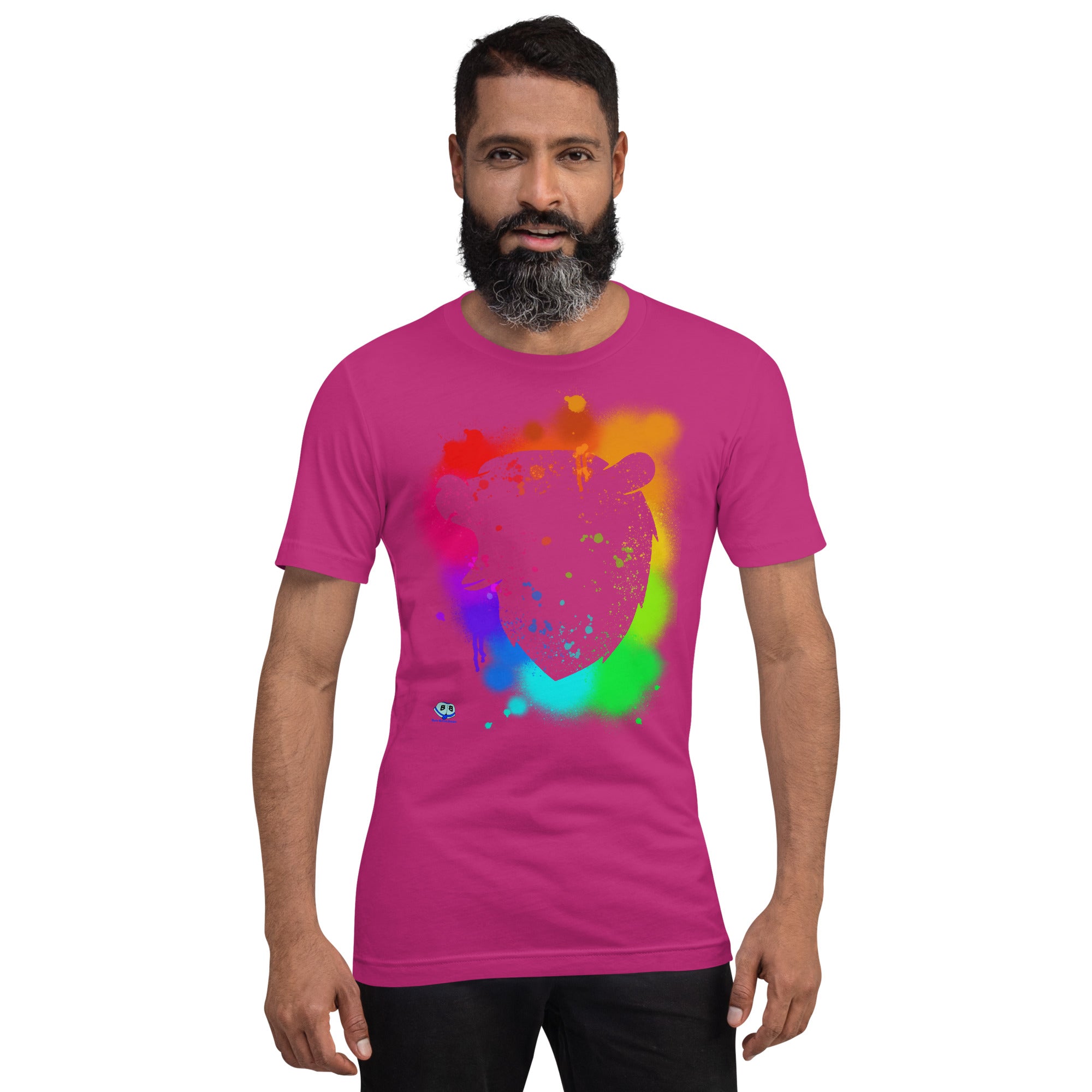 Short Sleeve Tee - Bear Paint Rainbow