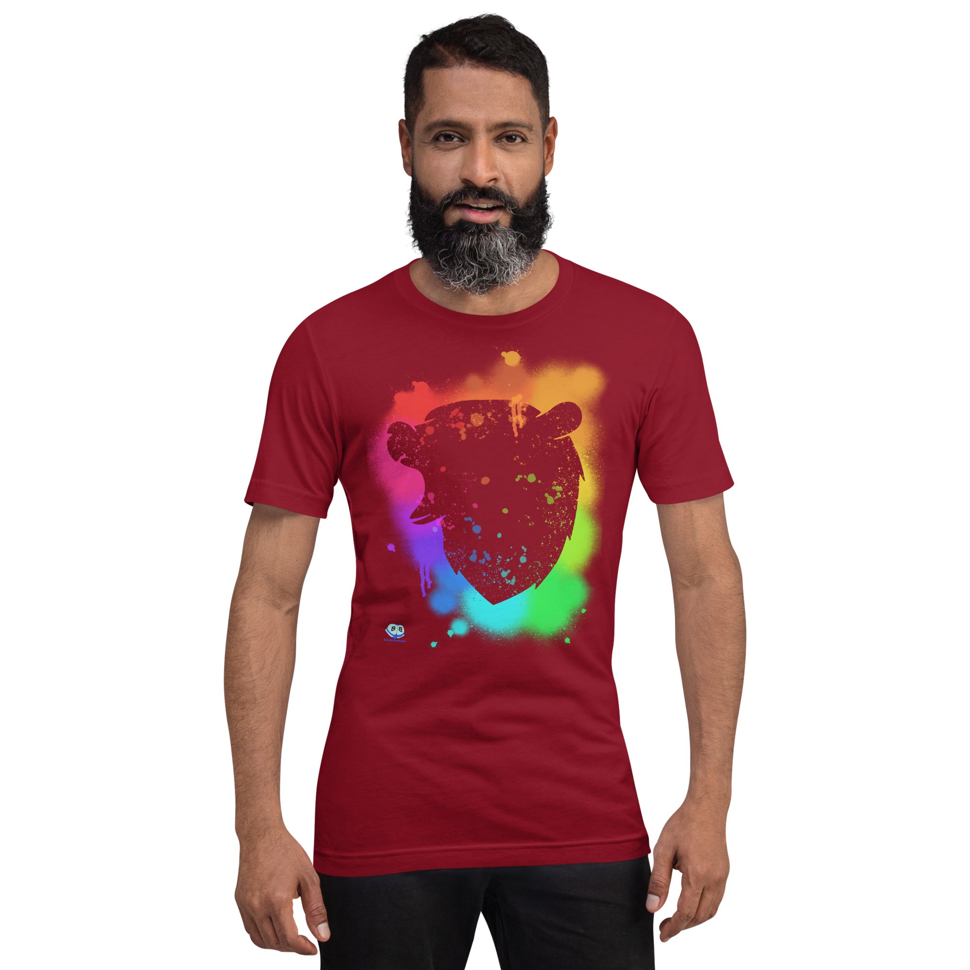 Short Sleeve Tee - Bear Paint Rainbow