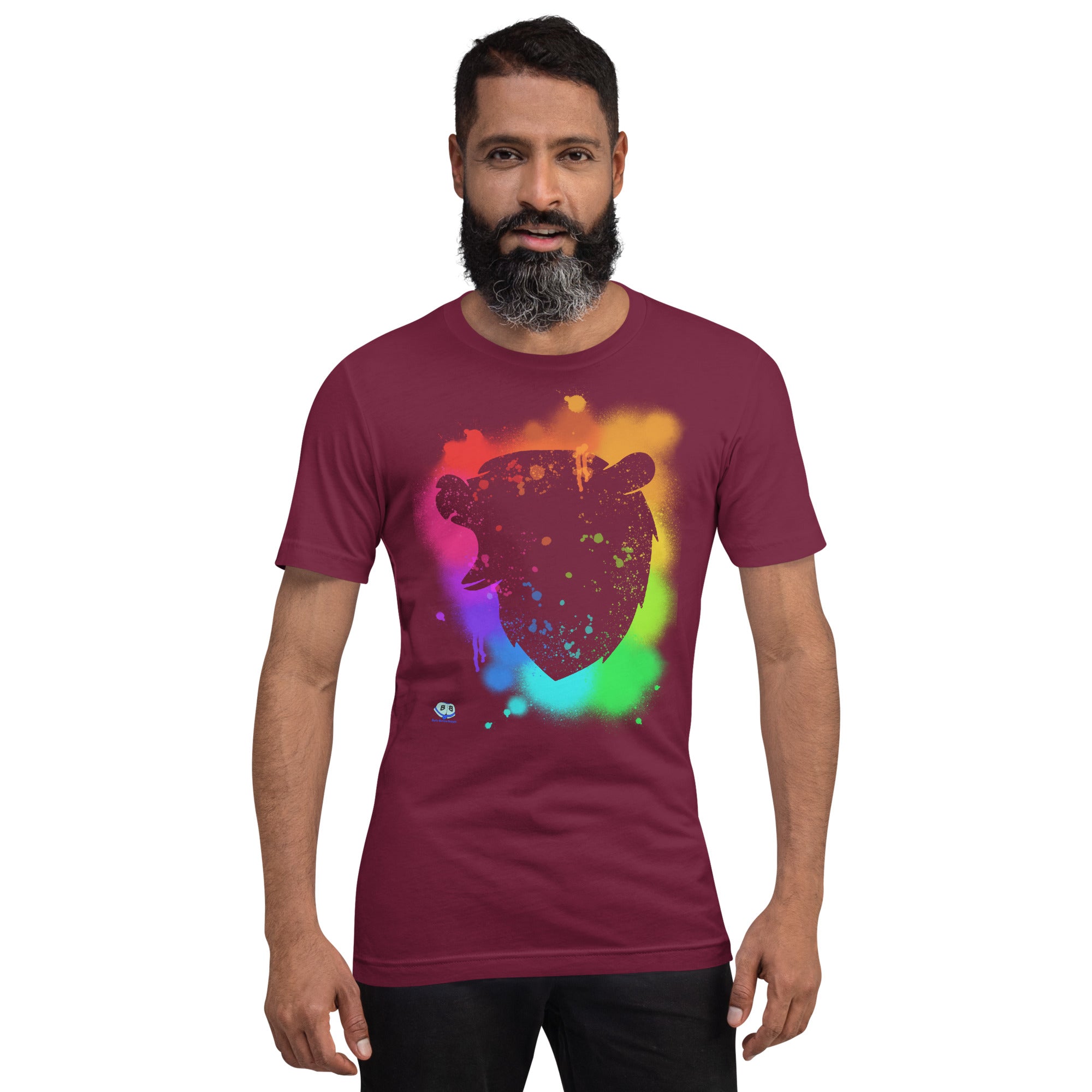 Short Sleeve Tee - Bear Paint Rainbow