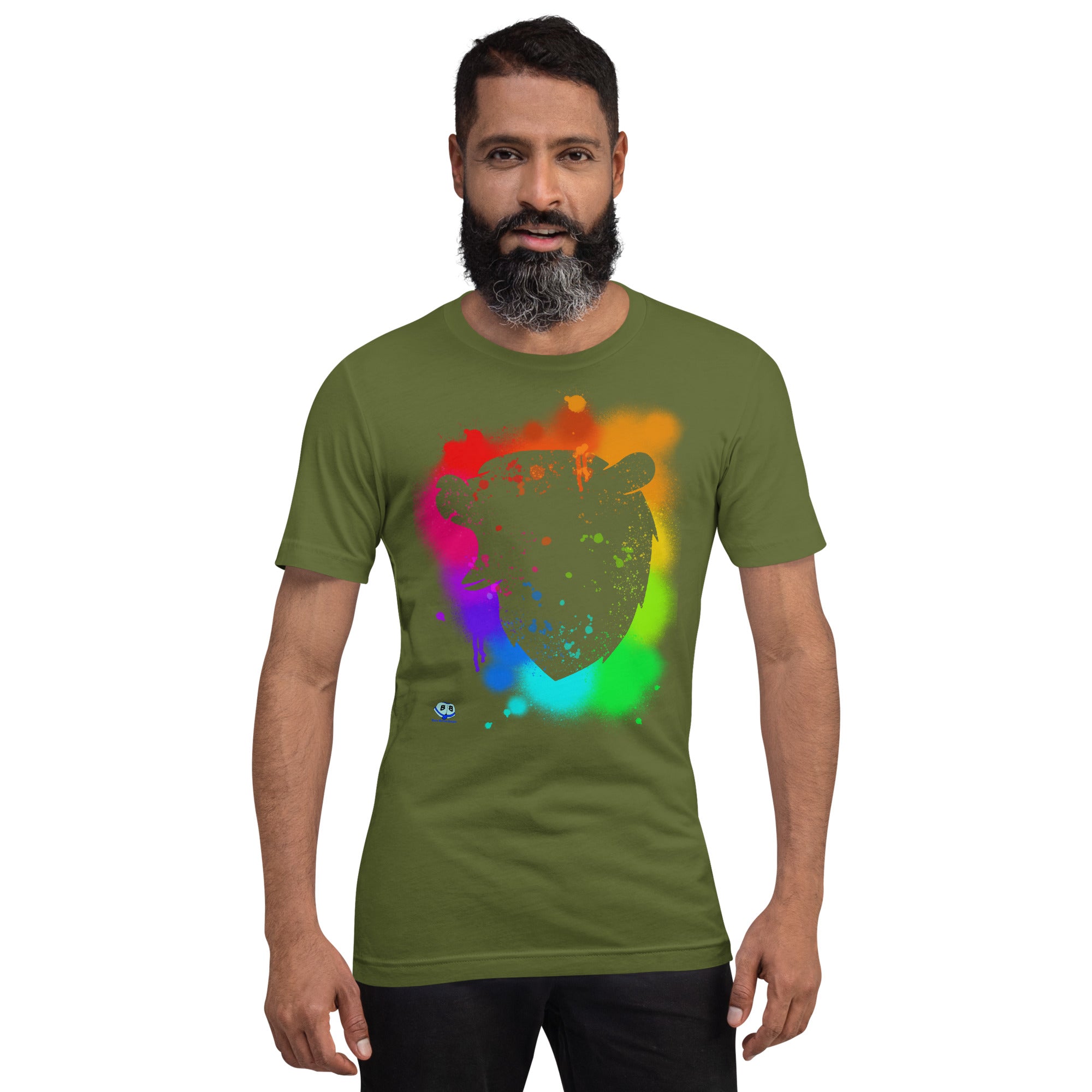 Short Sleeve Tee - Bear Paint Rainbow