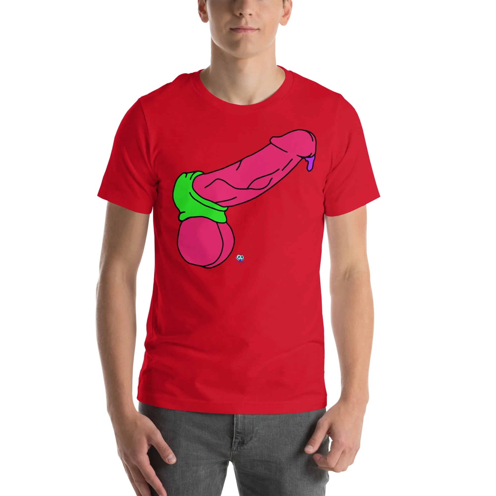 Short Sleeve Tee - Pop Art Cock and Ball Stretcher