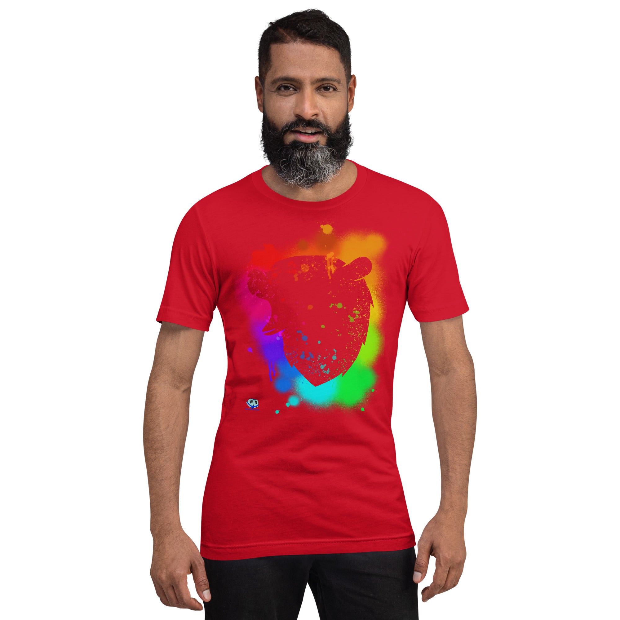 Short Sleeve Tee - Bear Paint Rainbow