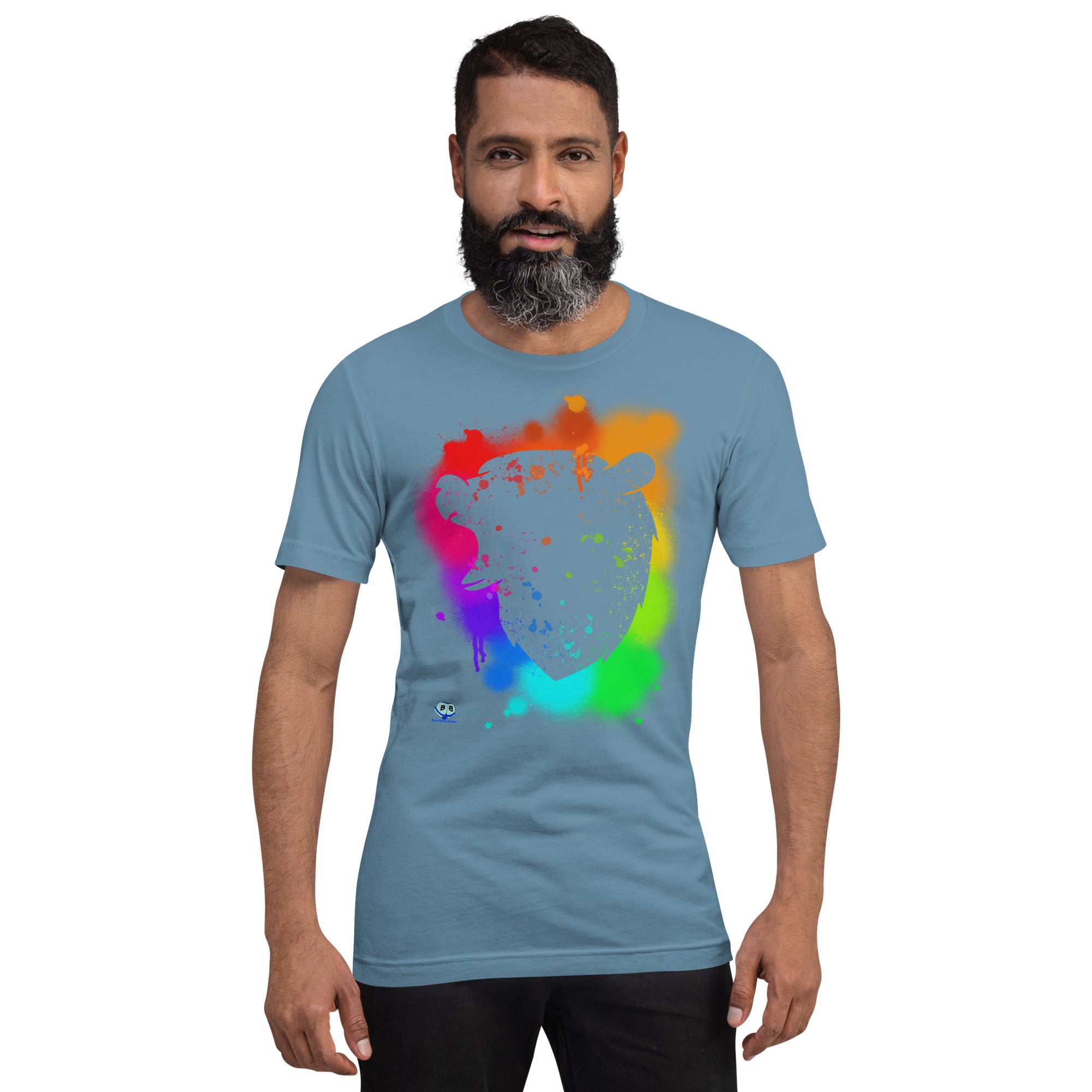 Short Sleeve Tee - Bear Paint Rainbow