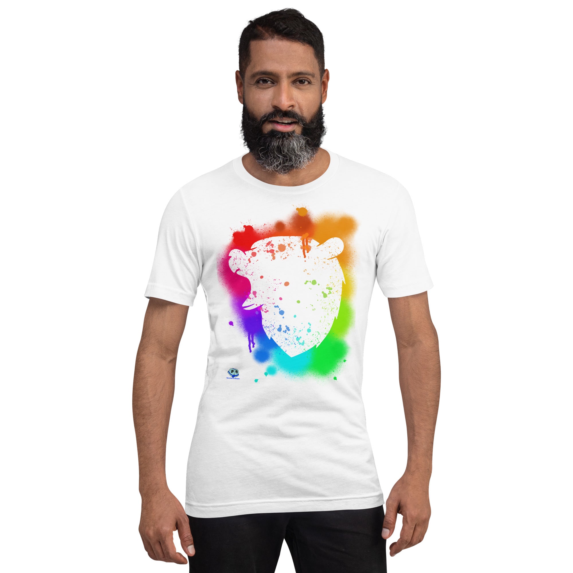 Short Sleeve Tee - Bear Paint Rainbow