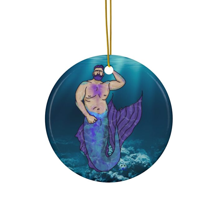 Ceramic Ornament - MerCub Purple Merman