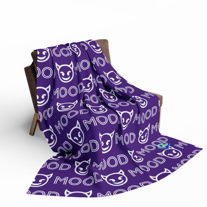 Arctic Fleece Blanket - Mood Devil Emoji - Image 4