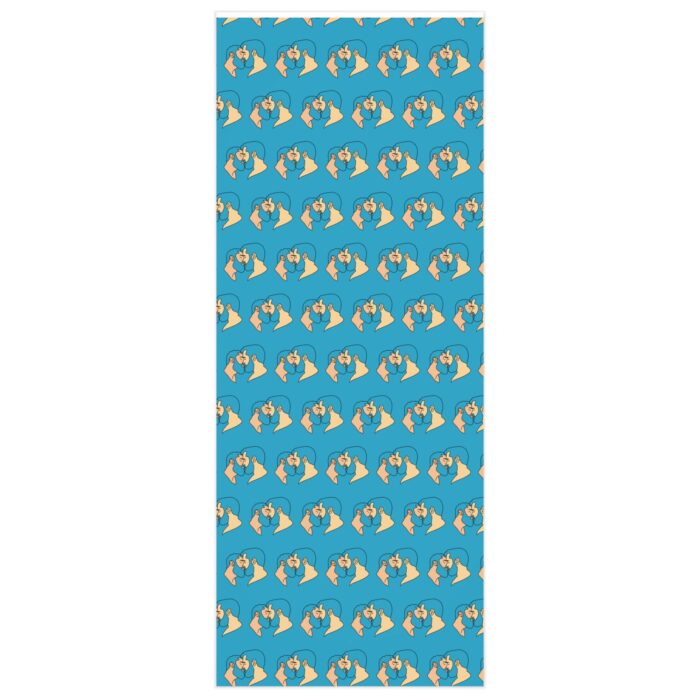 Wrapping Paper - Bearded Kiss on Light Blue - Image 3