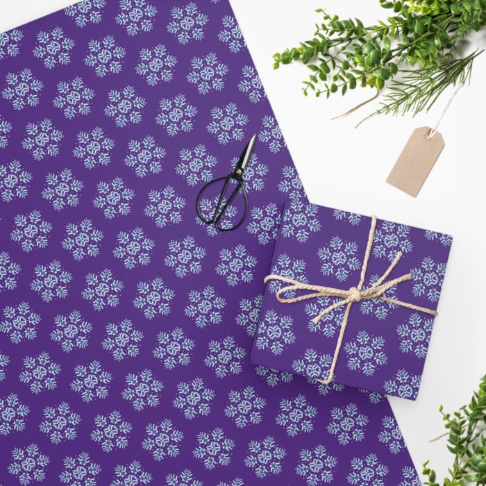 Wrapping Paper - Snowflake on Purple - Image 2