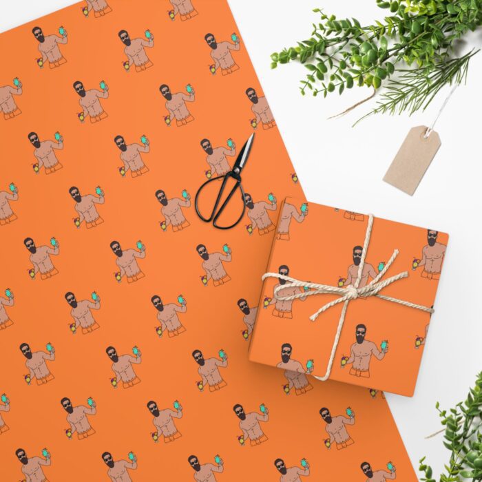 Wrapping Paper - Drinks on Orange - Image 4
